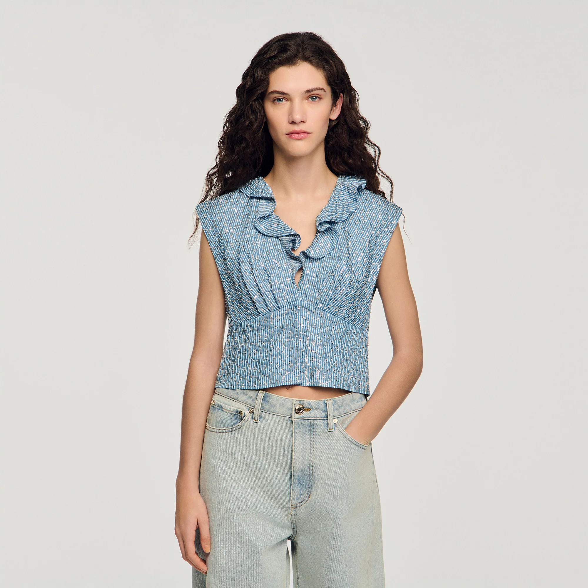 Iseo Sequin Top Blue - Image 5