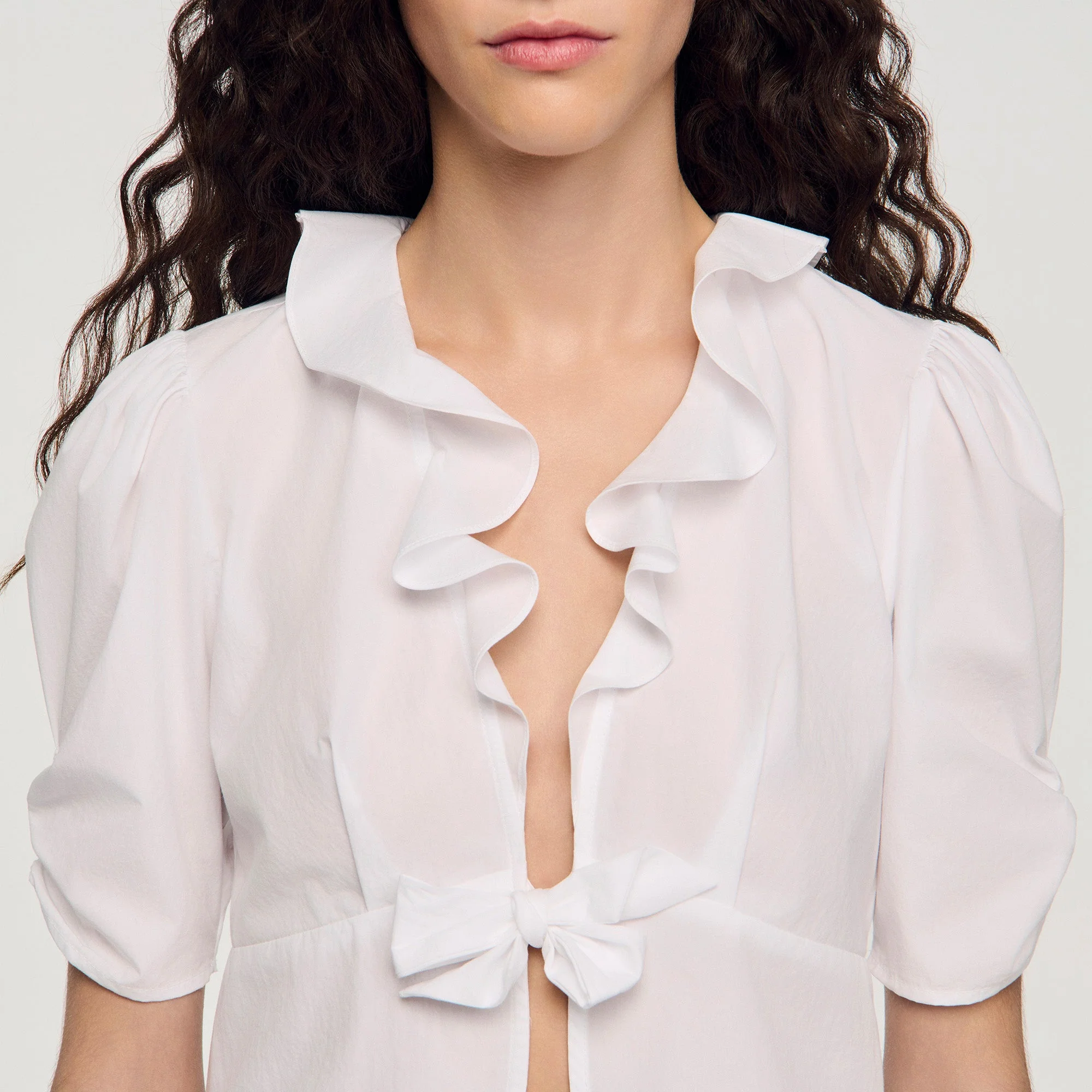 Aleo Ruffled Crop Top White - Image 3
