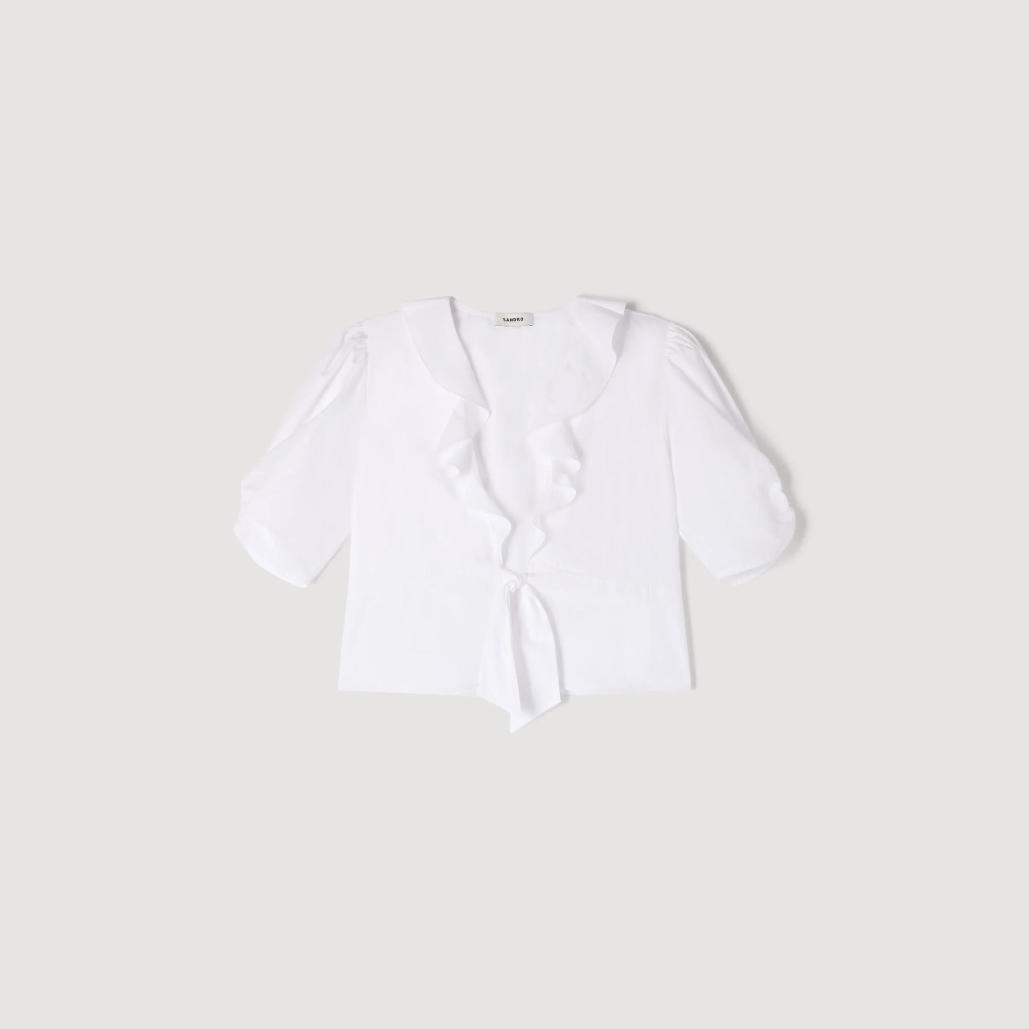 Aleo Ruffled Crop Top White - Image 6