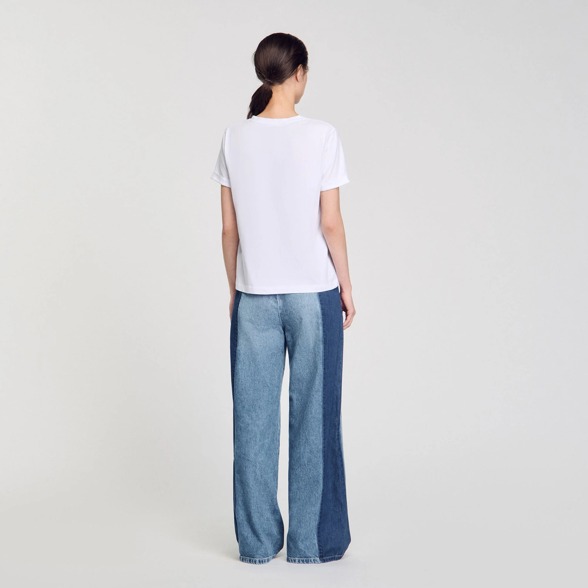 Ezra Cotton T-Shirt With Embroidery White - Image 5