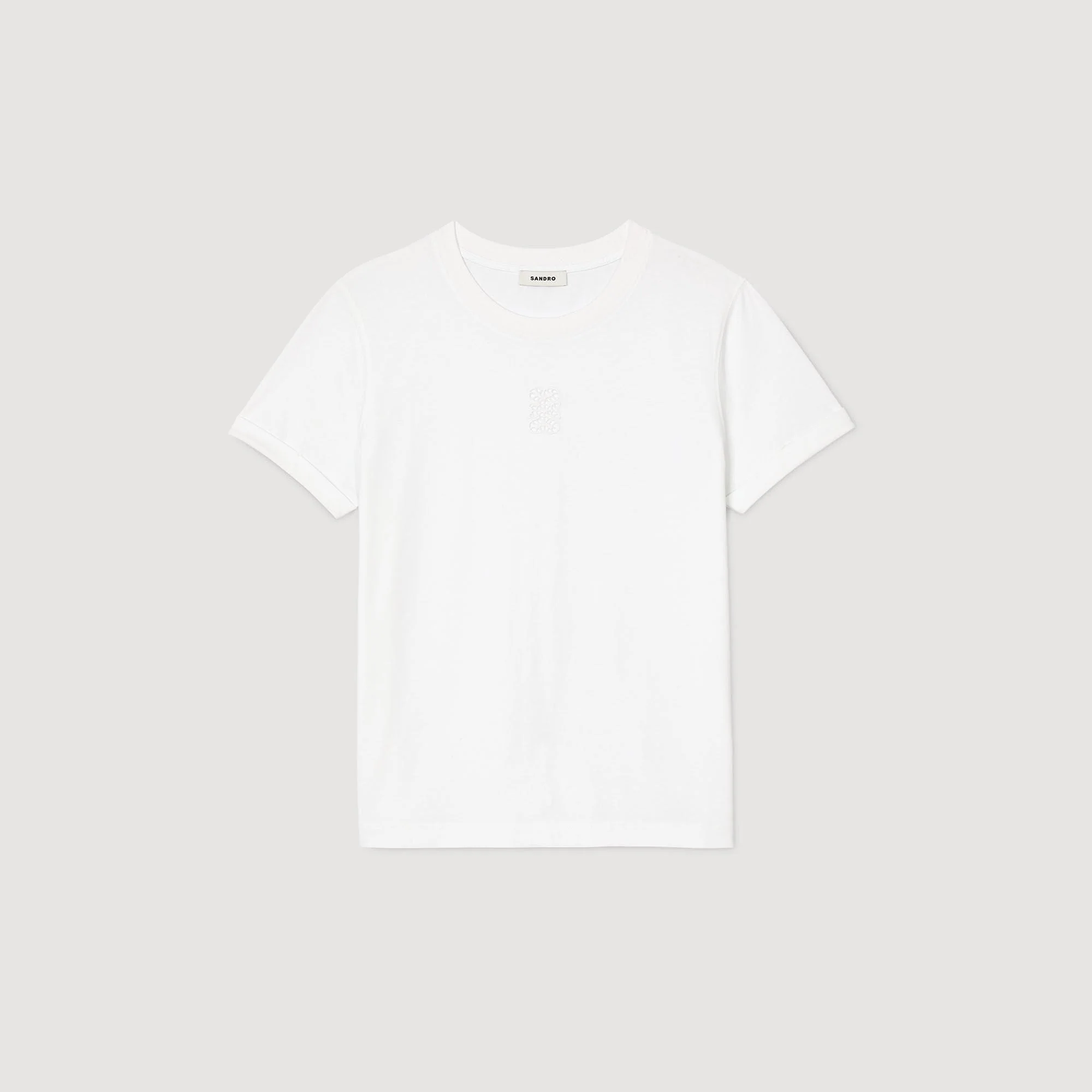 Ezra Cotton T-Shirt With Embroidery White - Image 6