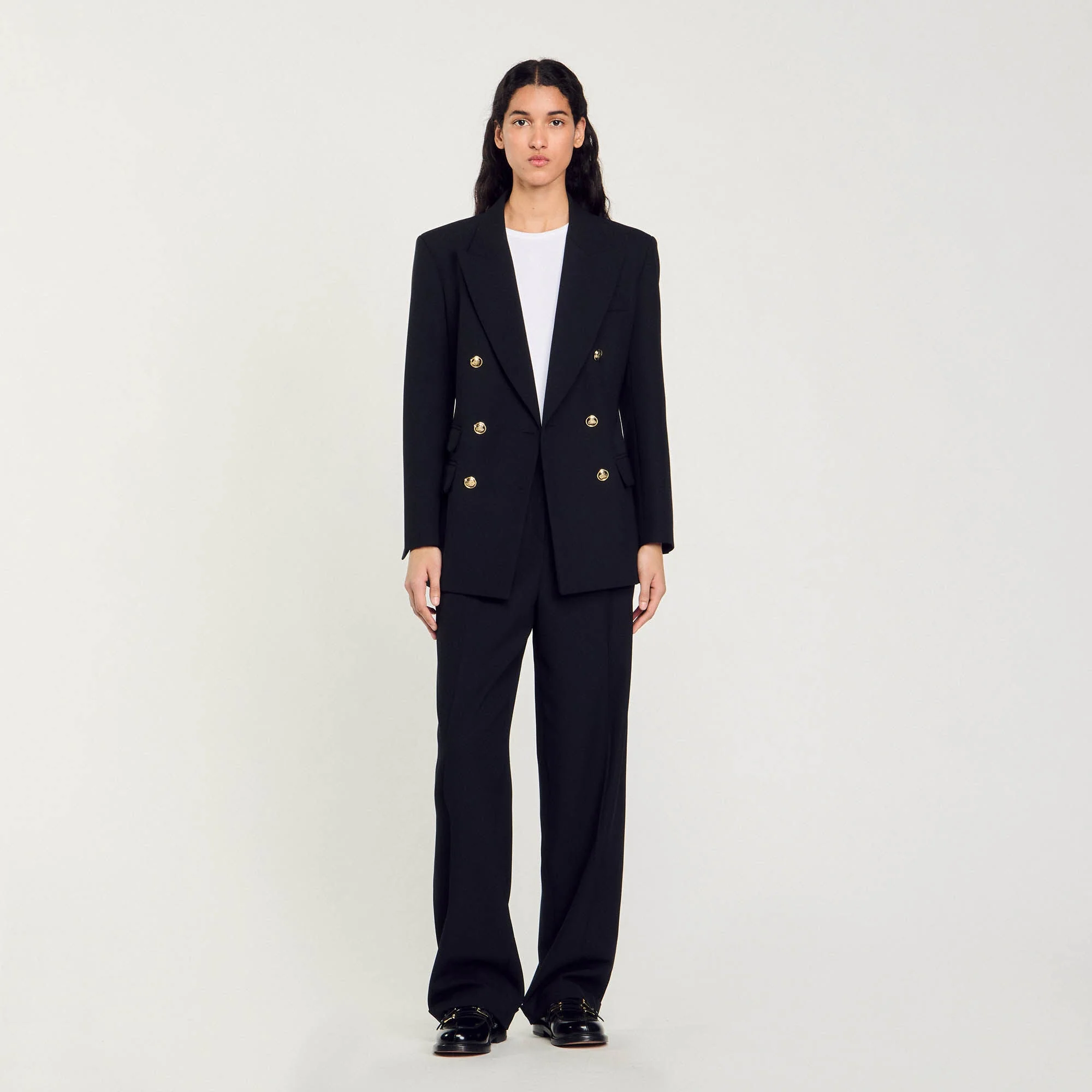 Toscane Double-Breasted Suit Jacket Black - Image 2
