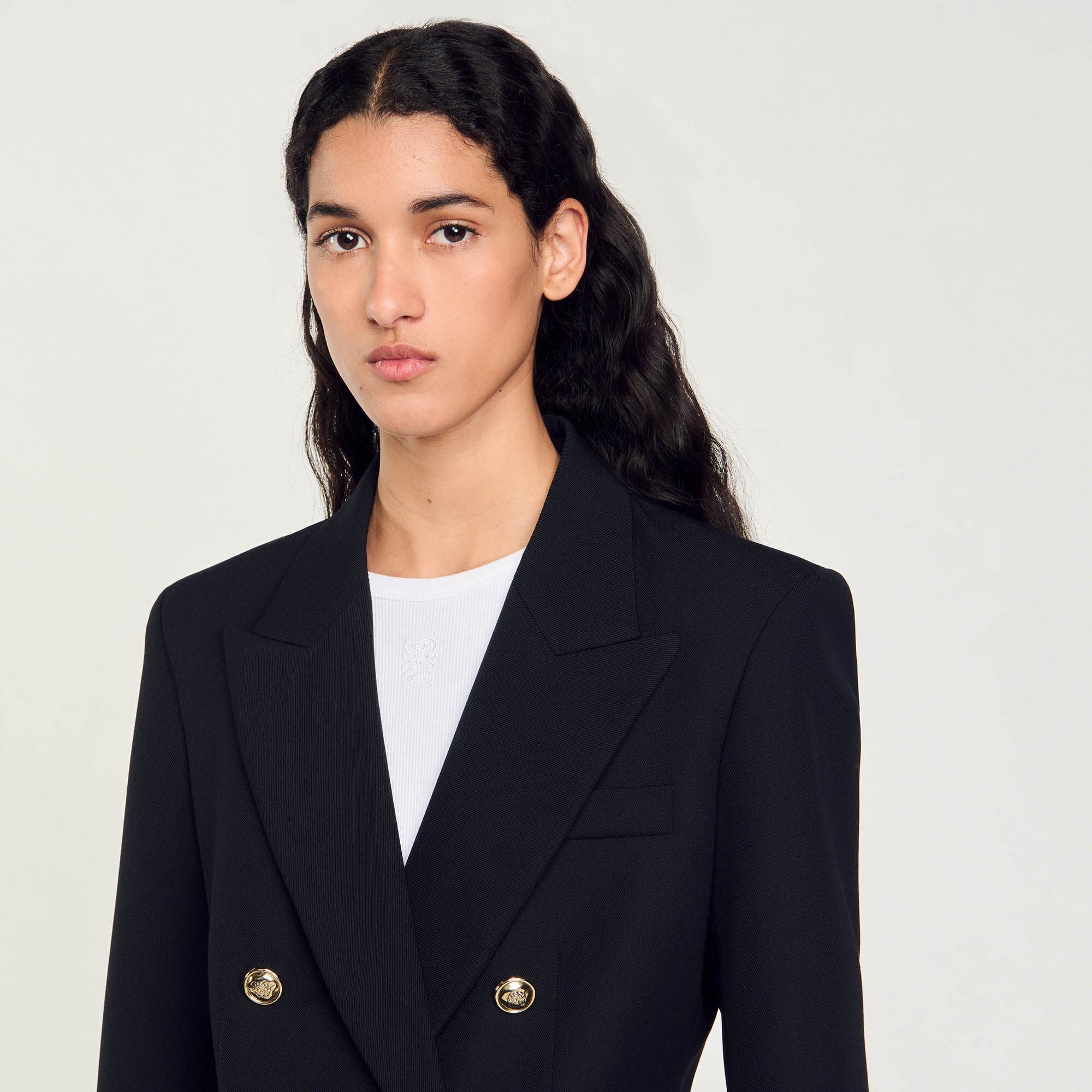 Toscane Double-Breasted Suit Jacket Black - Image 3