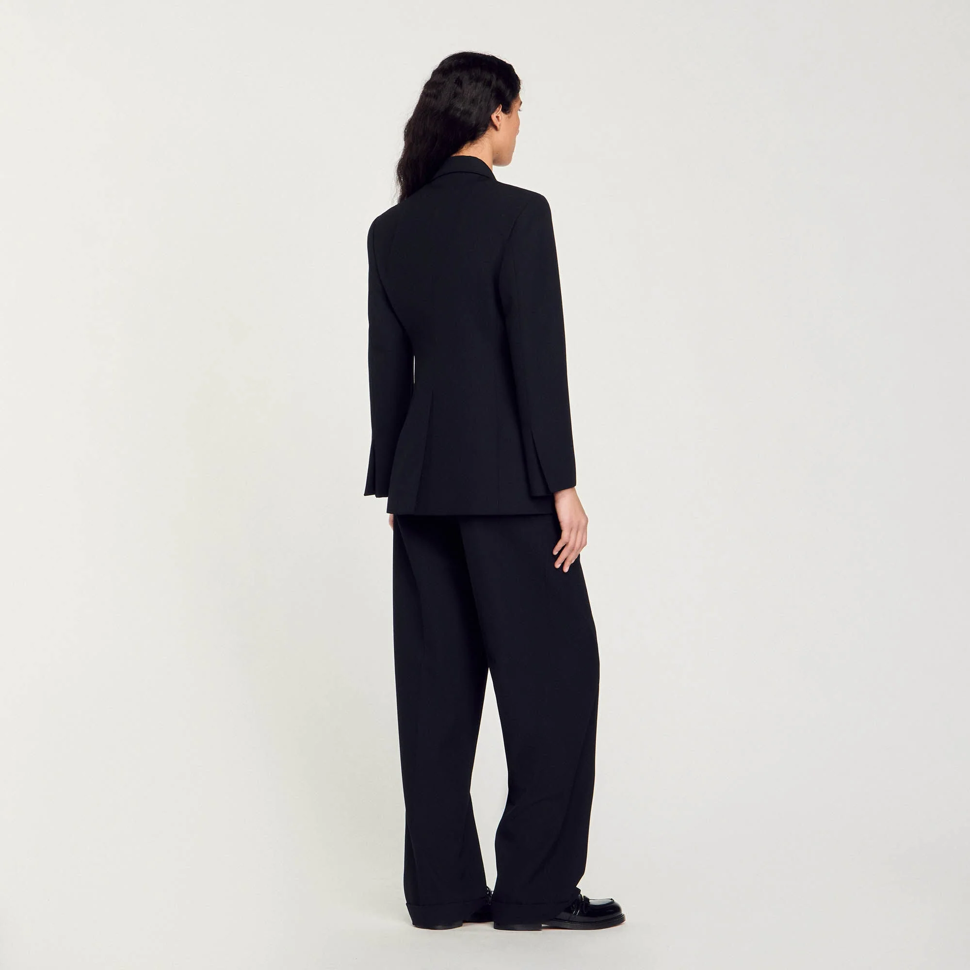Toscane Double-Breasted Suit Jacket Black - Image 5