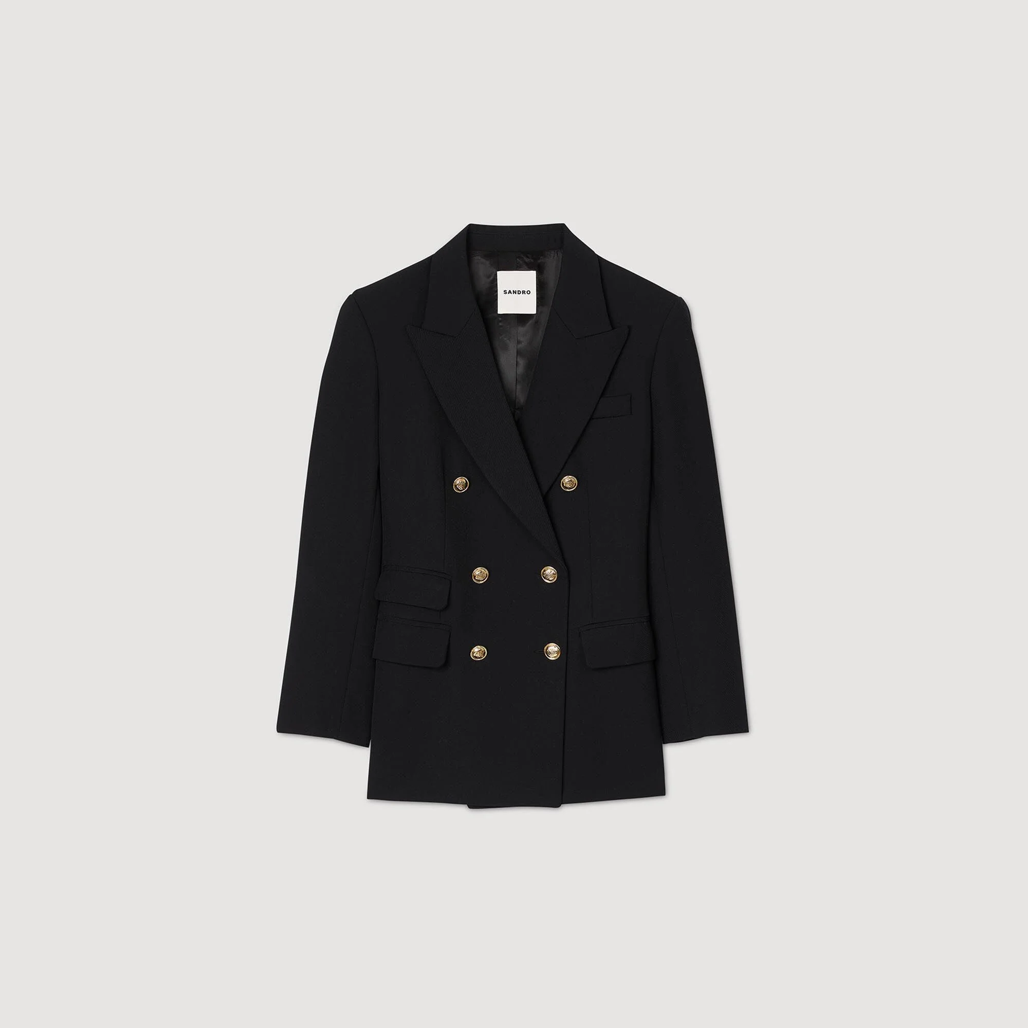 Toscane Double-Breasted Suit Jacket Black - Image 6