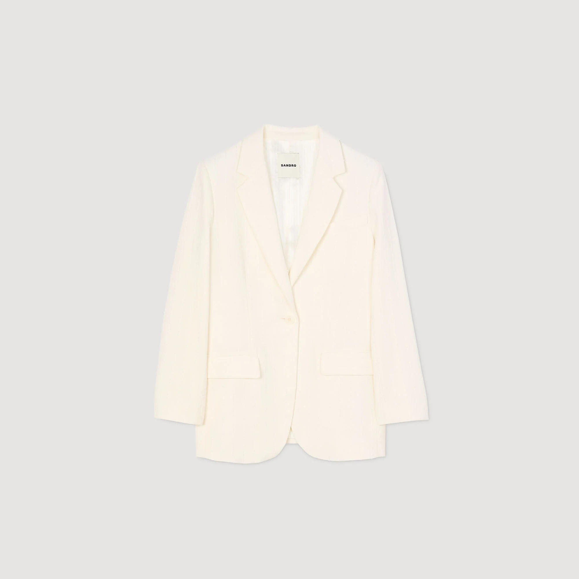 Opera Sequinned Suit Jacket Ecru - Image 6