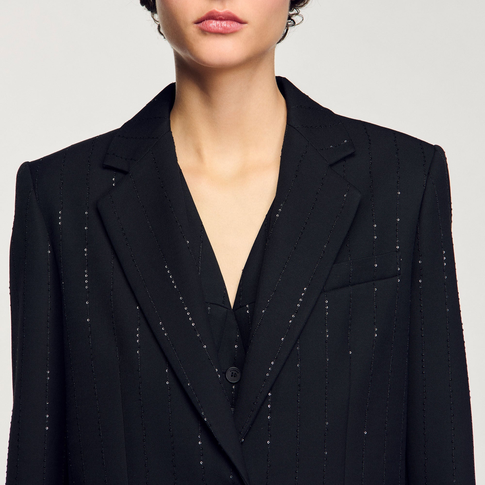 Opera Sequinned Suit Jacket Black - Image 3