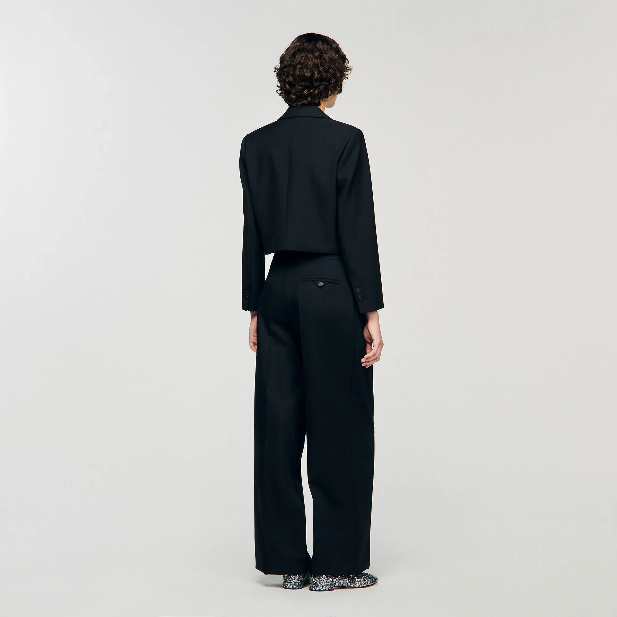 Altesse Short Satin Bow Jacket Black - Image 5