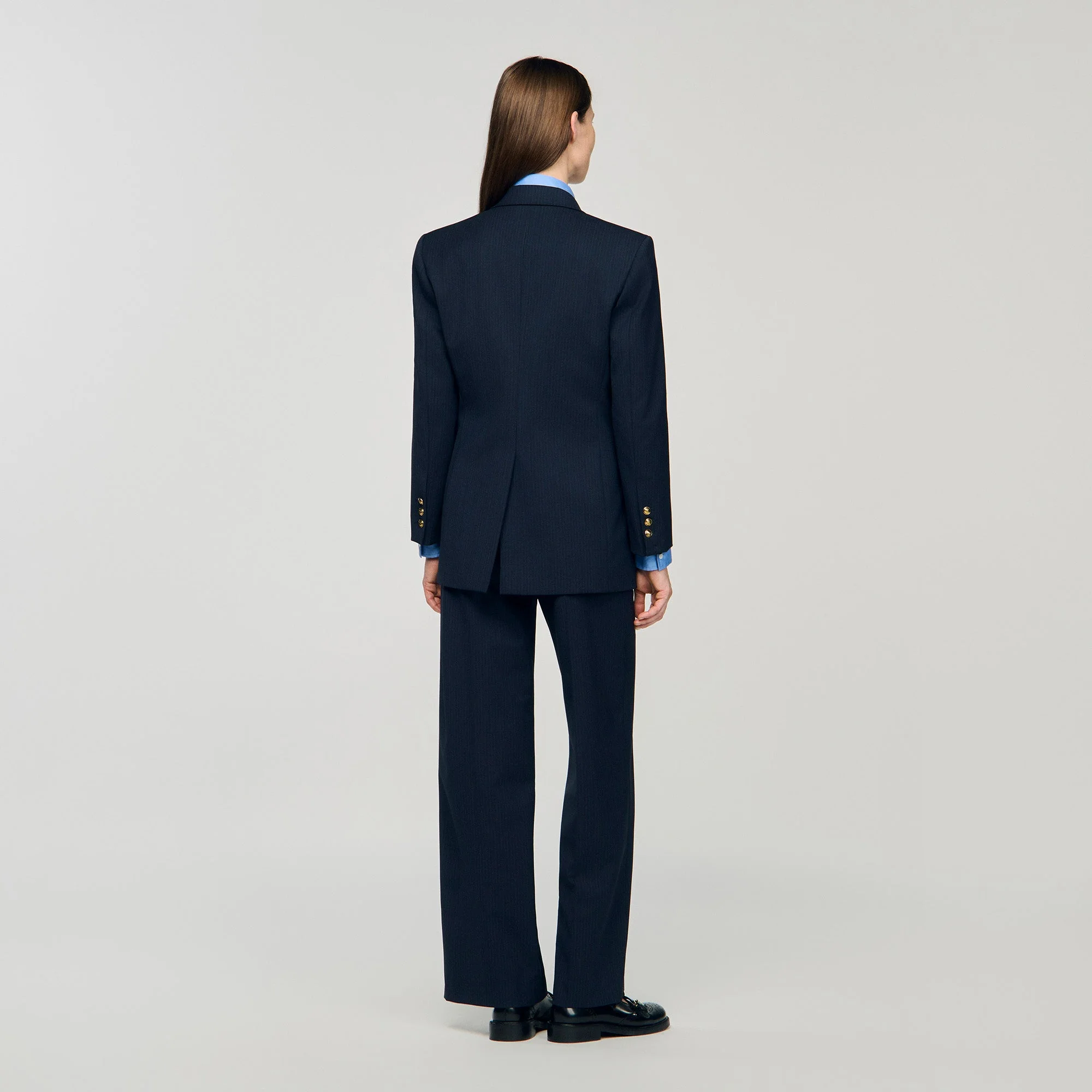 Theane Pinstripe jacket Navy Blue - Image 5