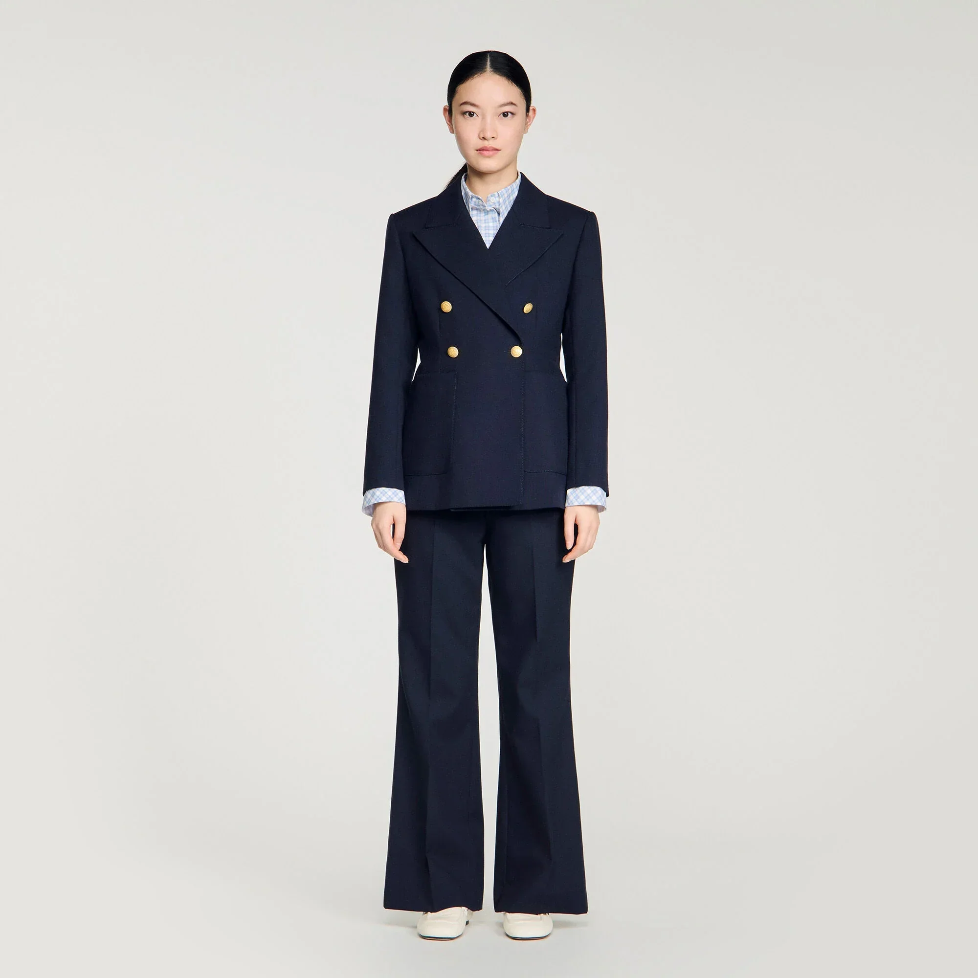 Lesia Slim-Fit Wool Suit Jacket Navy Blue - Image 2