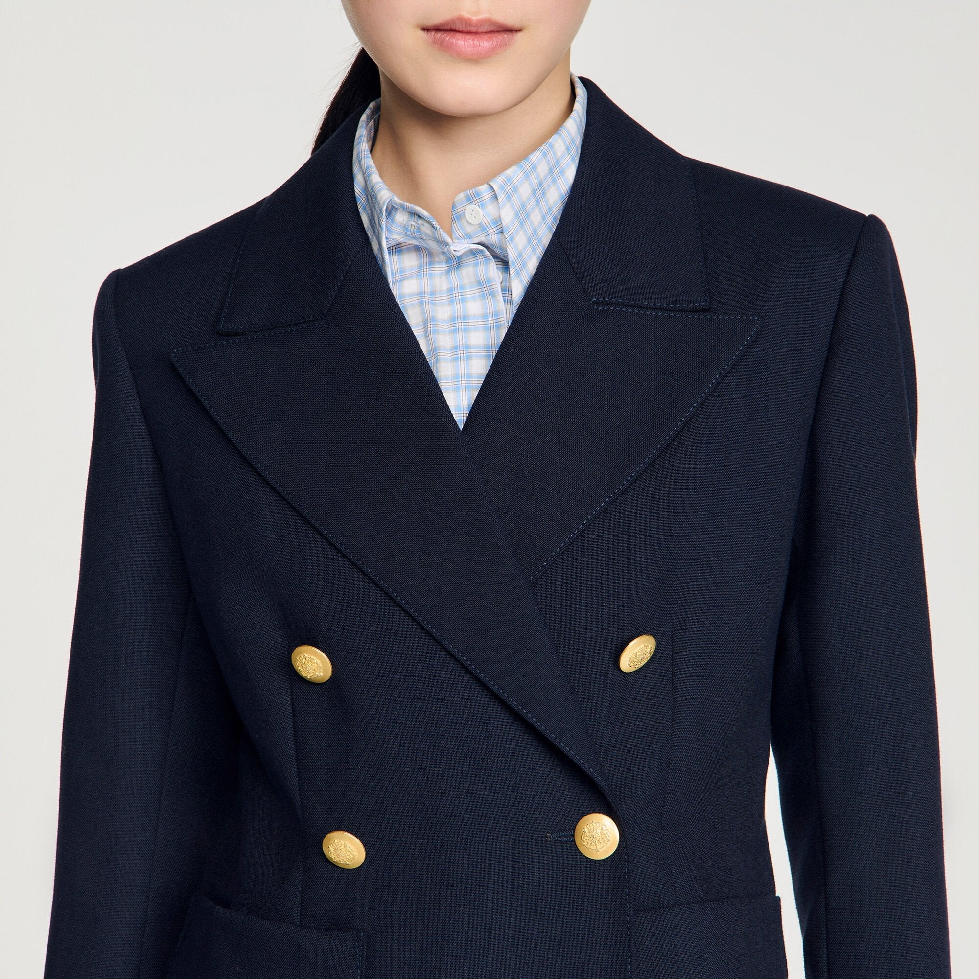 Lesia Slim-Fit Wool Suit Jacket Navy Blue - Image 3
