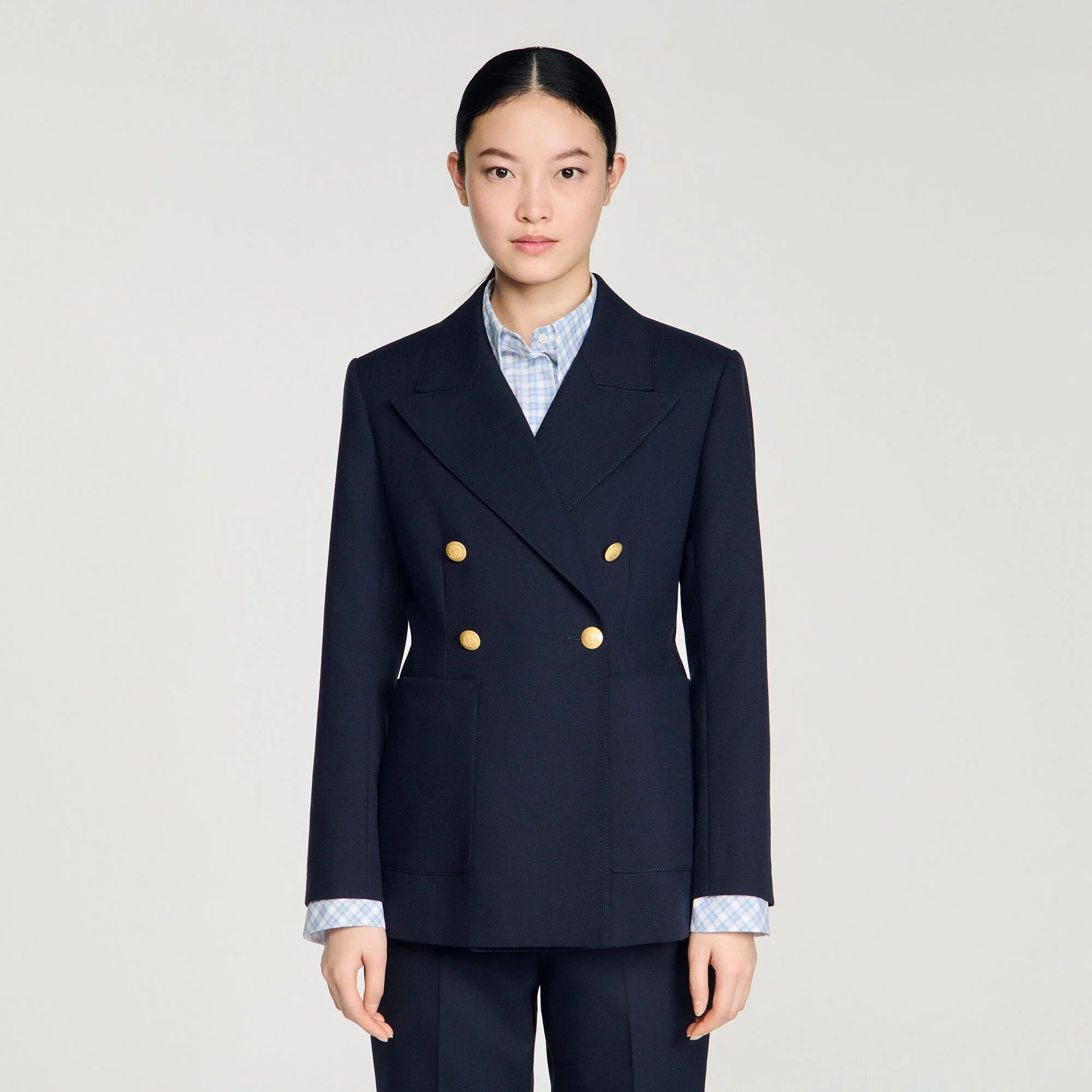 Lesia Slim-Fit Wool Suit Jacket Navy Blue - Image 4
