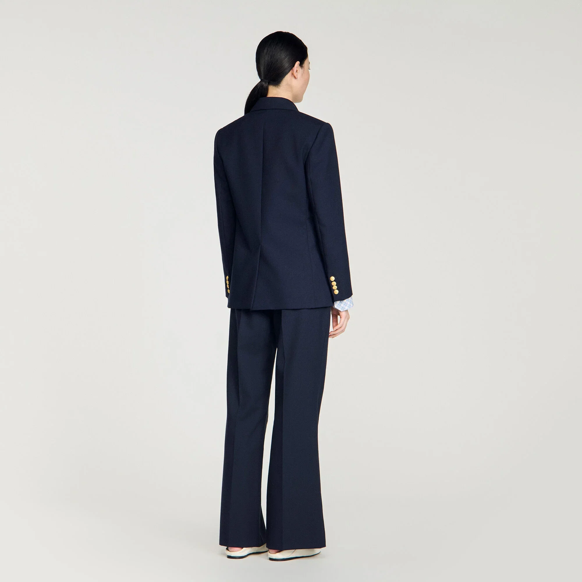 Lesia Slim-Fit Wool Suit Jacket Navy Blue - Image 5