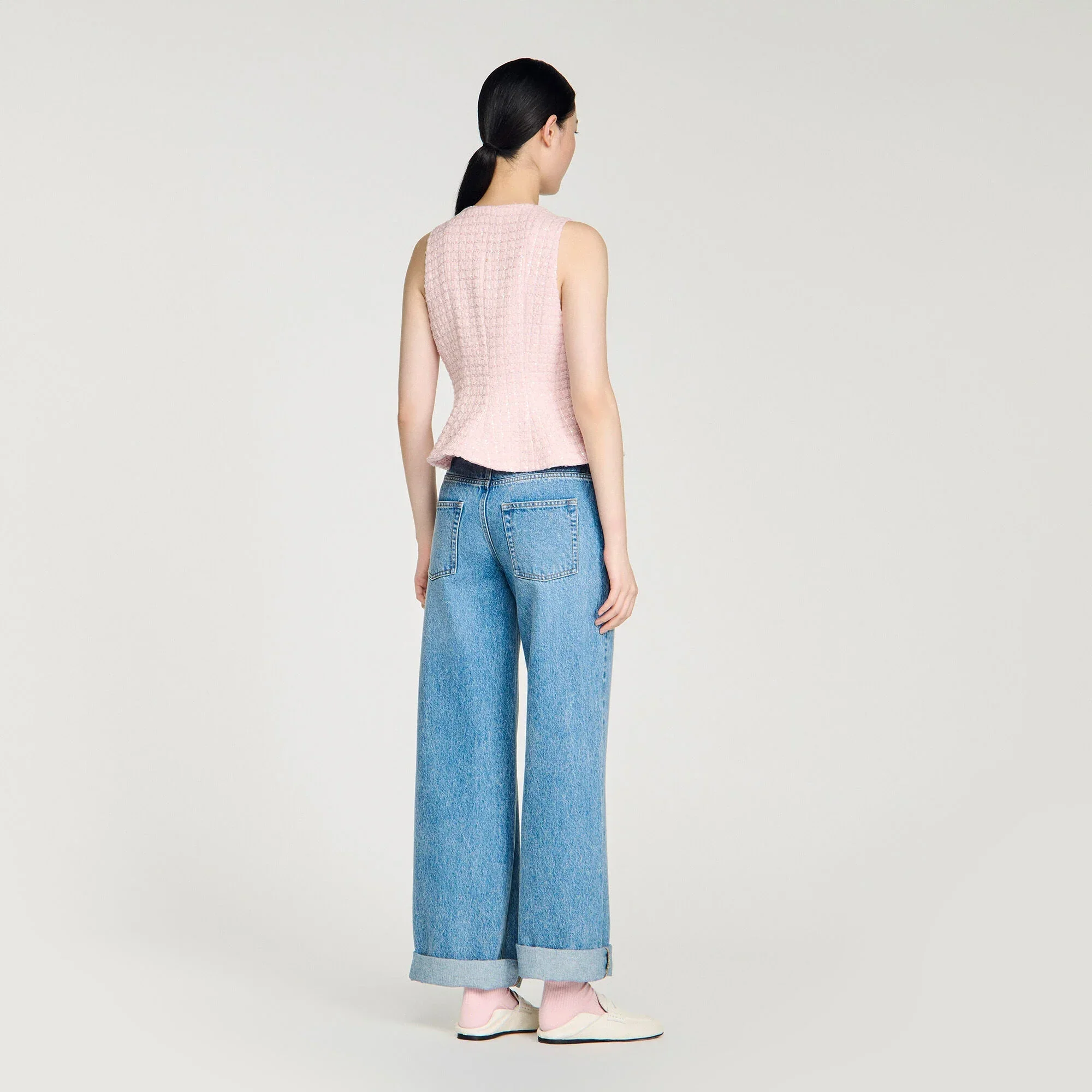 Demie Beaded Check Tweed Jacket Pink - Image 5