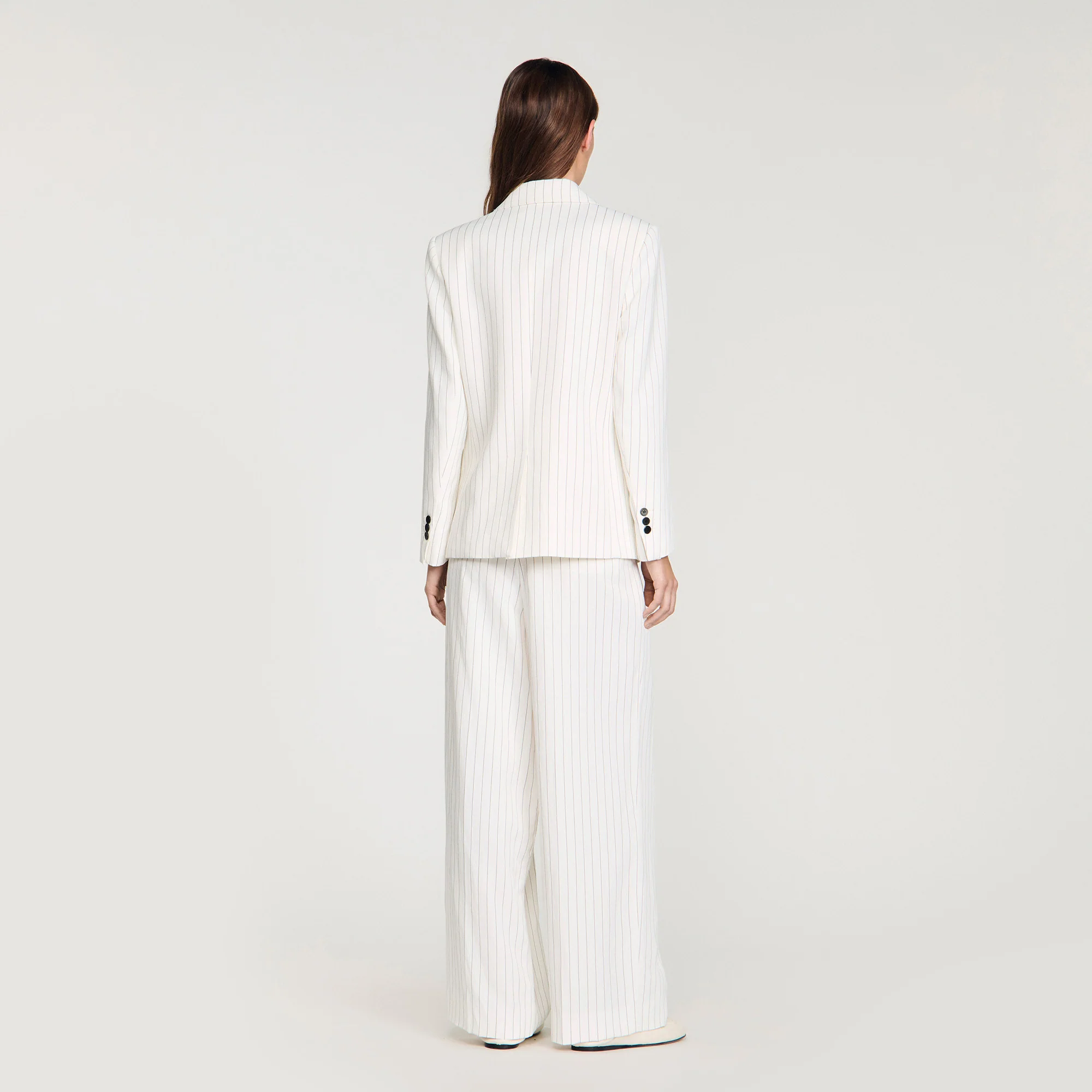 Hudson Striped Tailored Jacket Ecru / Black - Image 5