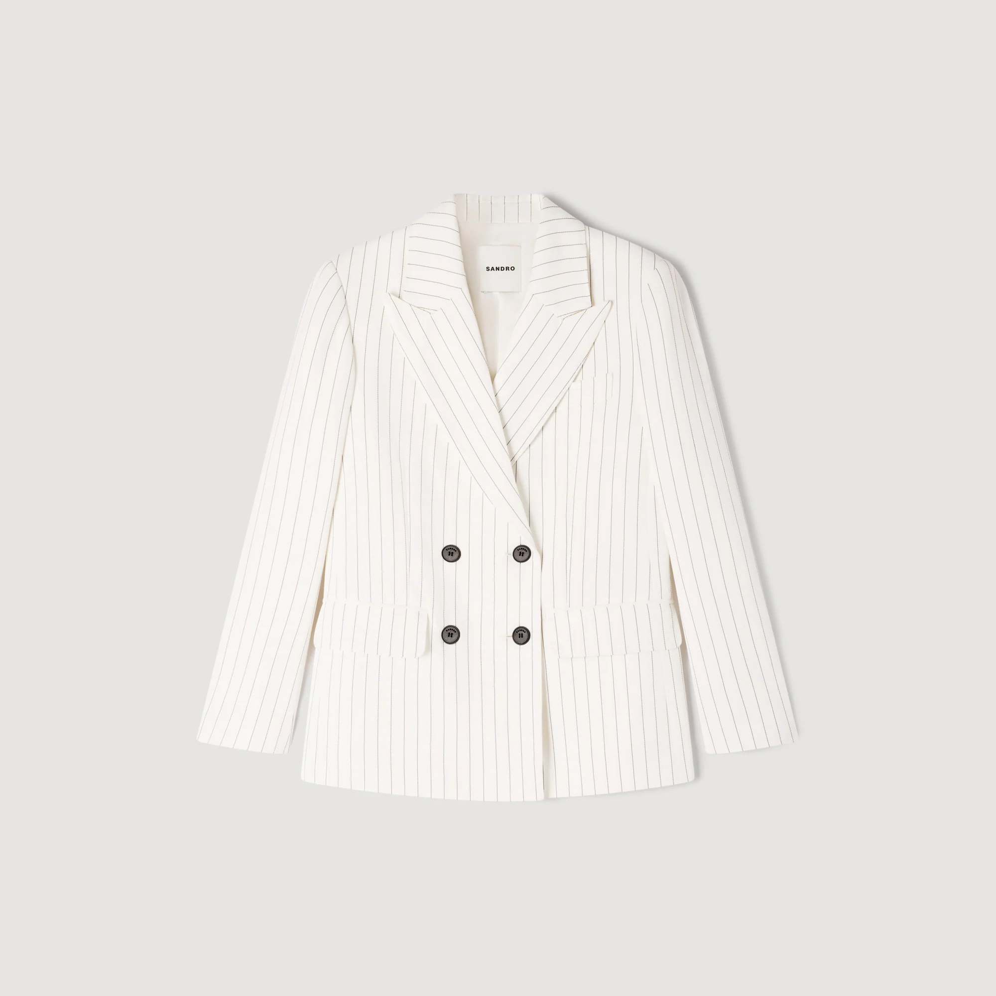 Hudson Striped Tailored Jacket Ecru / Black - Image 6
