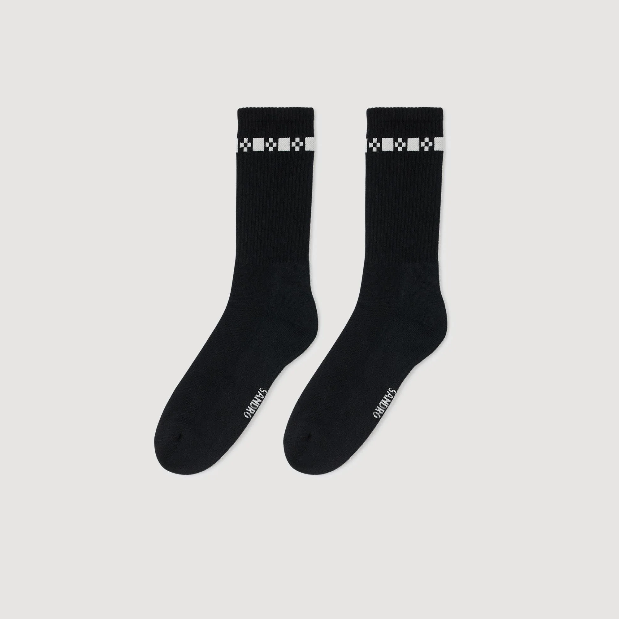 Cross Socks Embroidered Socks Black - Image 3