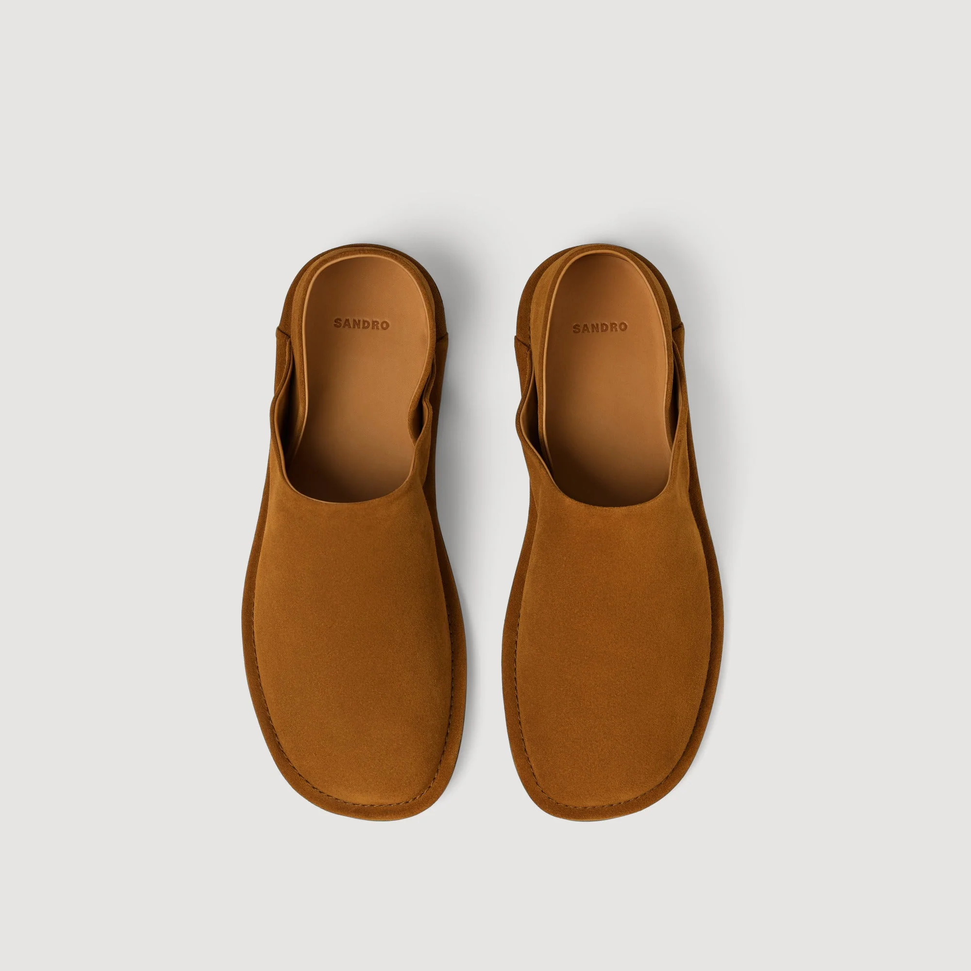 Suede Slipper Split Leather Slippers Cognac - Image 3