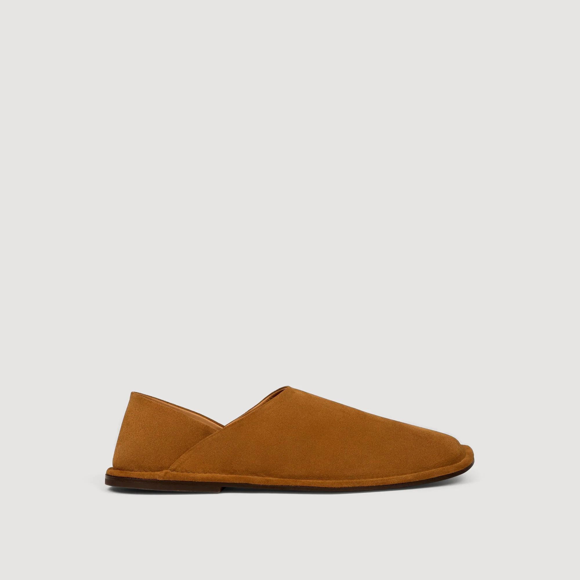 Suede Slipper Split Leather Slippers Cognac - Image 5