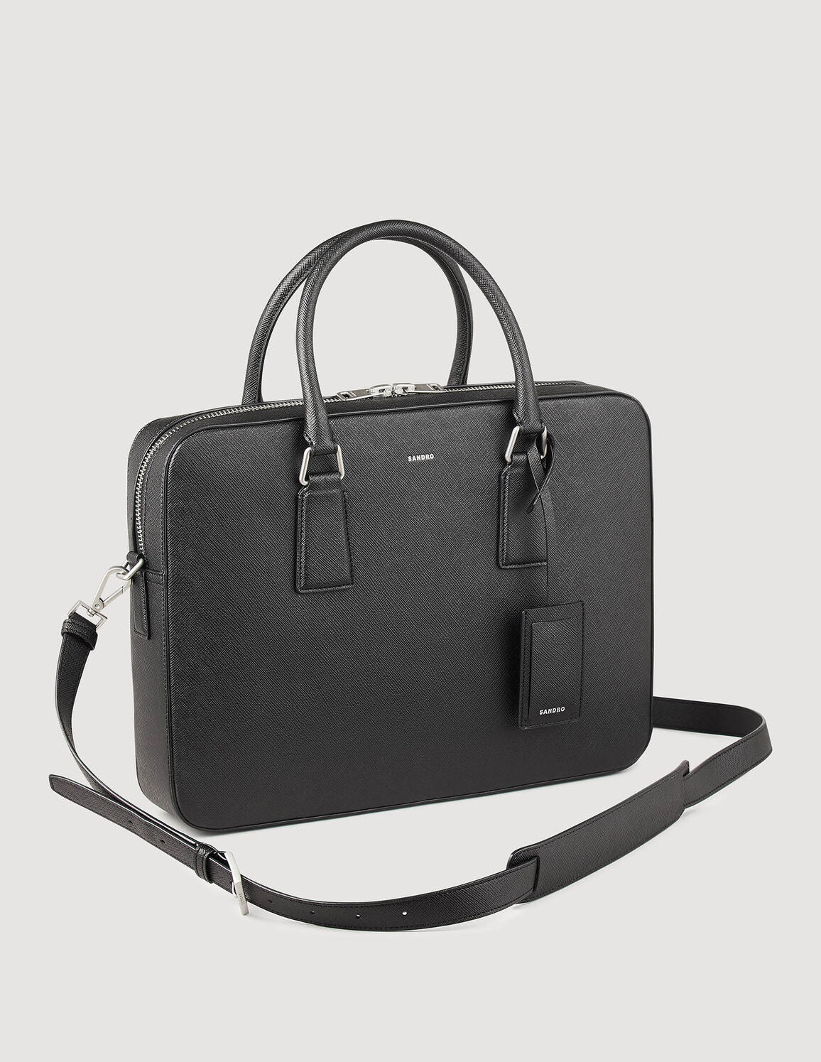 Downtown Large Update Briefcase In Certified Leather Black - Image 2