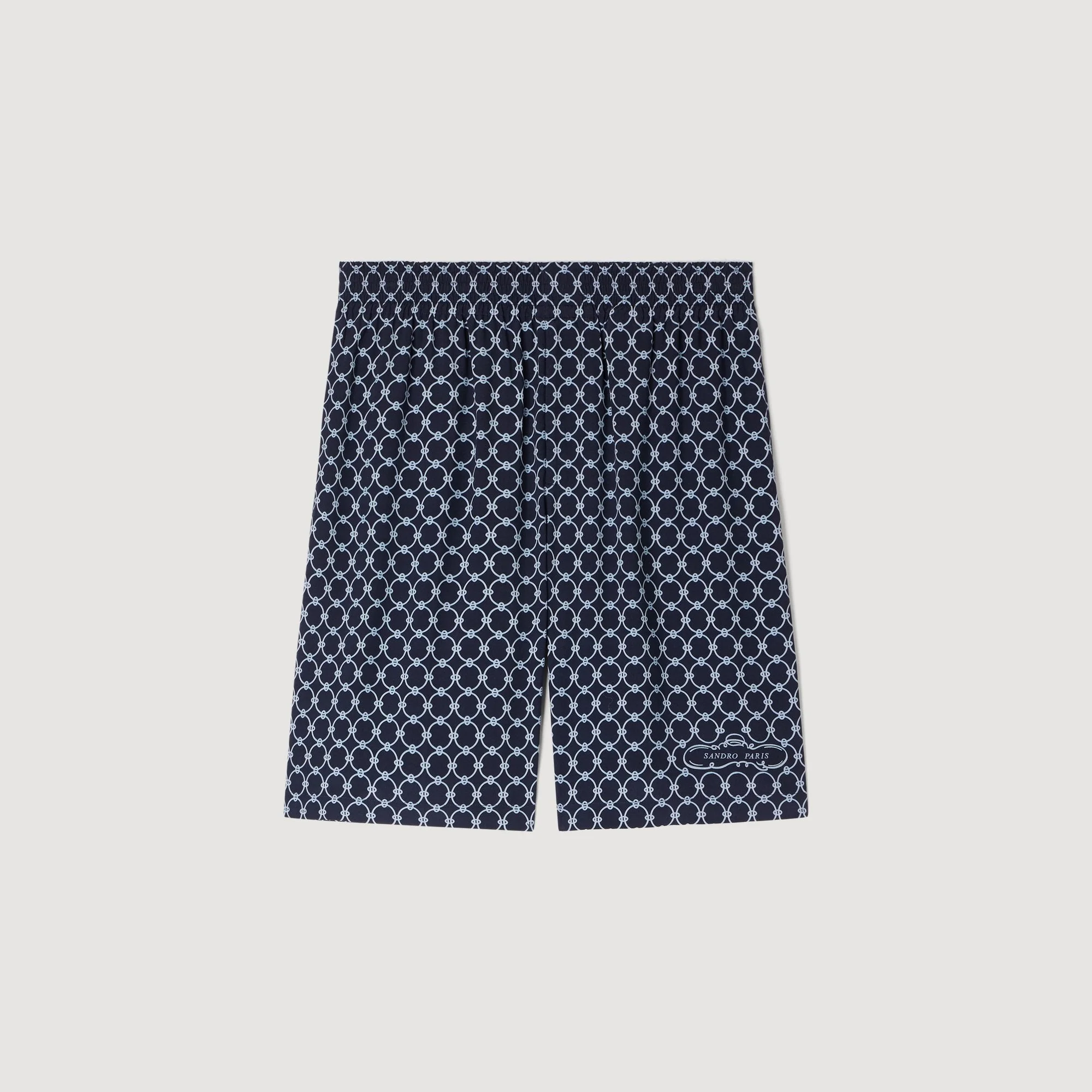 Catena Short Link Print Floaty Shorts Navy Blue - Image 6