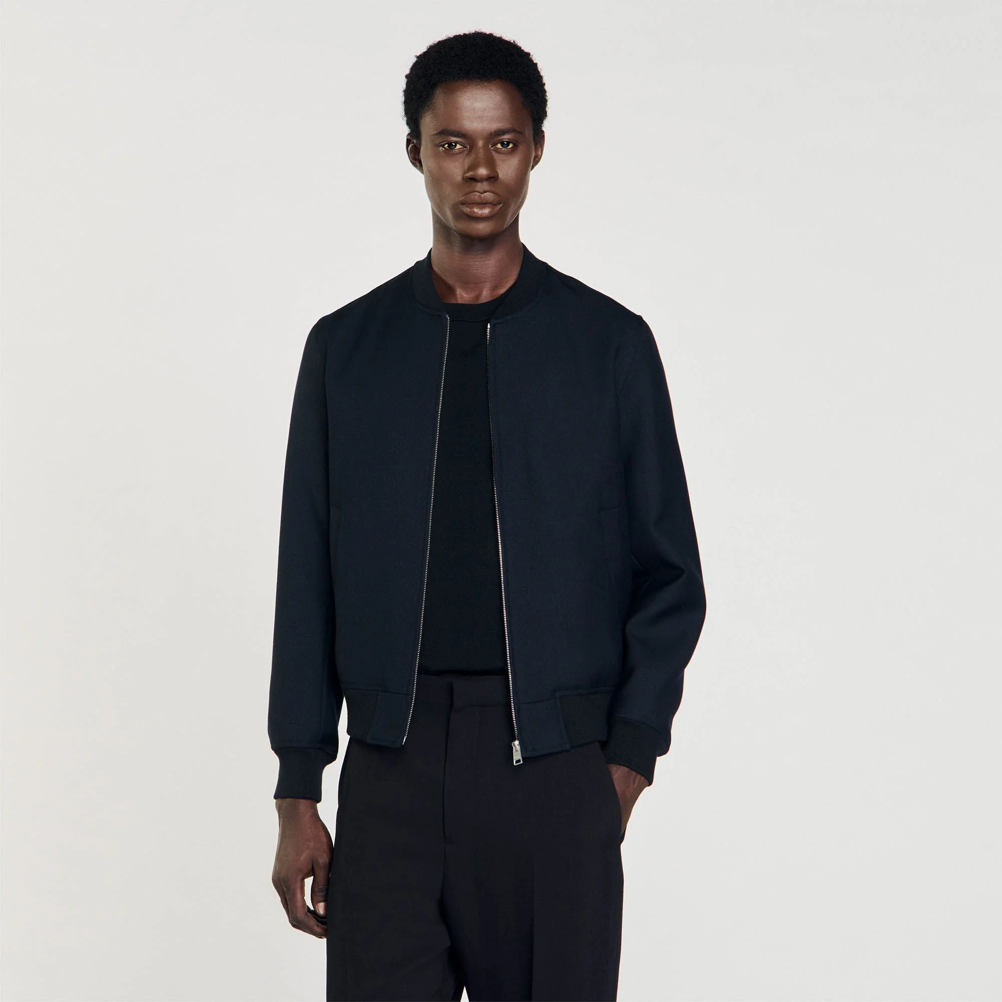 New Teddy Zip-Up Jacket Navy Blue - Image 4