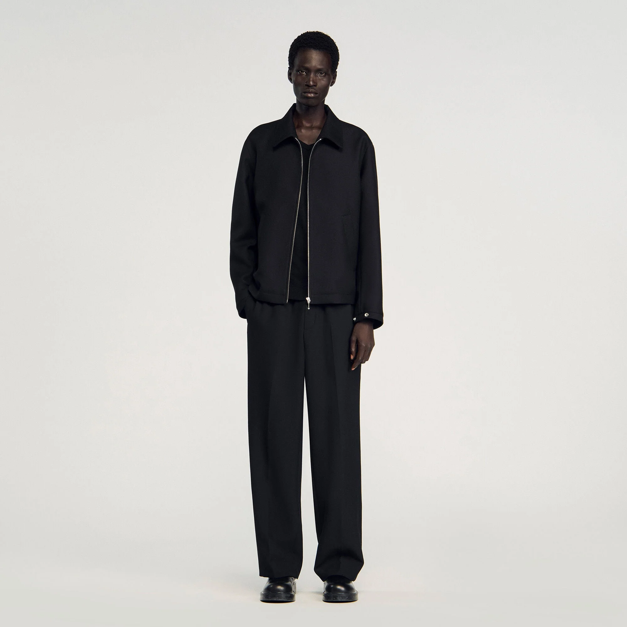 New Zipper Jacket Zip-Up Jacket Black