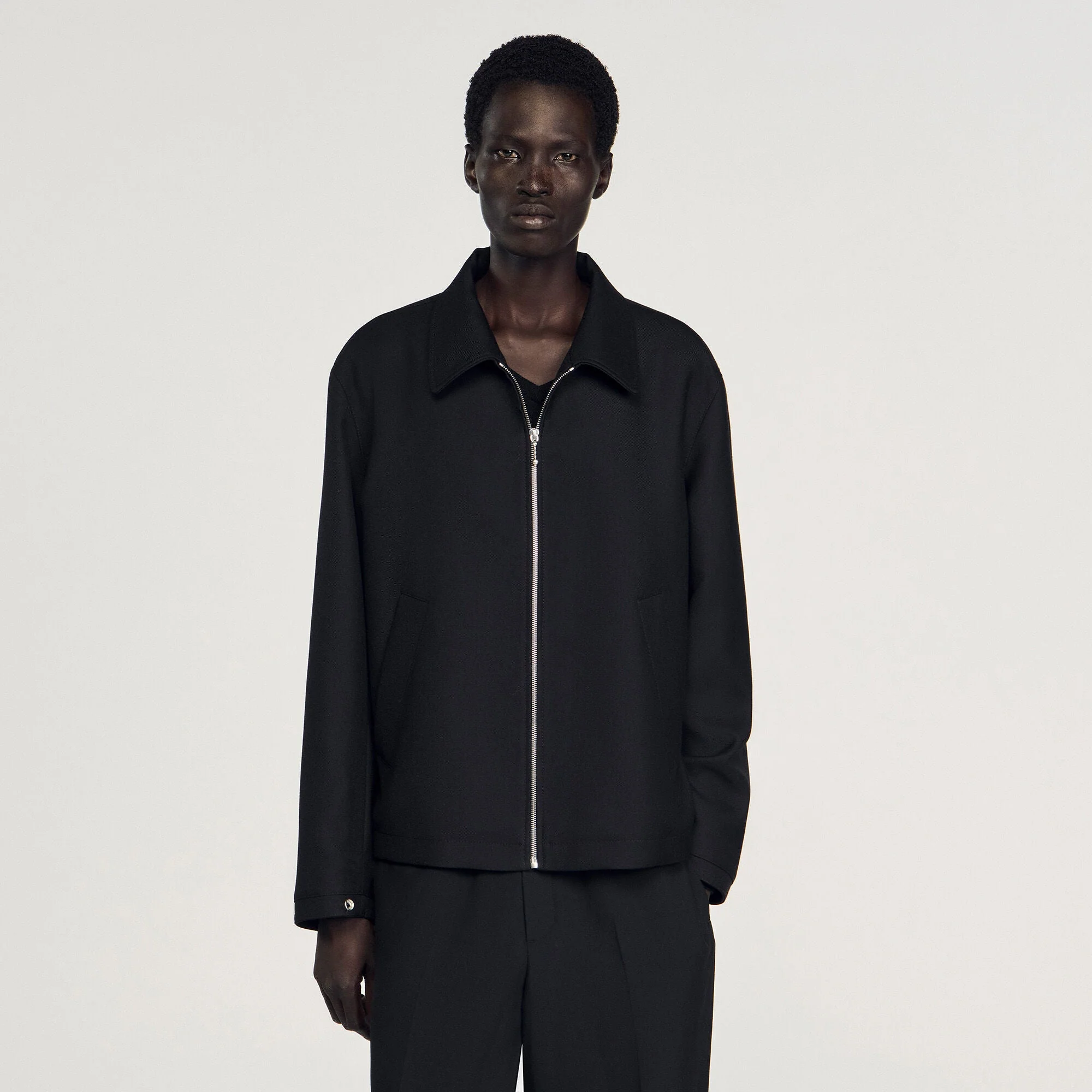 New Zipper Jacket Zip-Up Jacket Black - Image 3