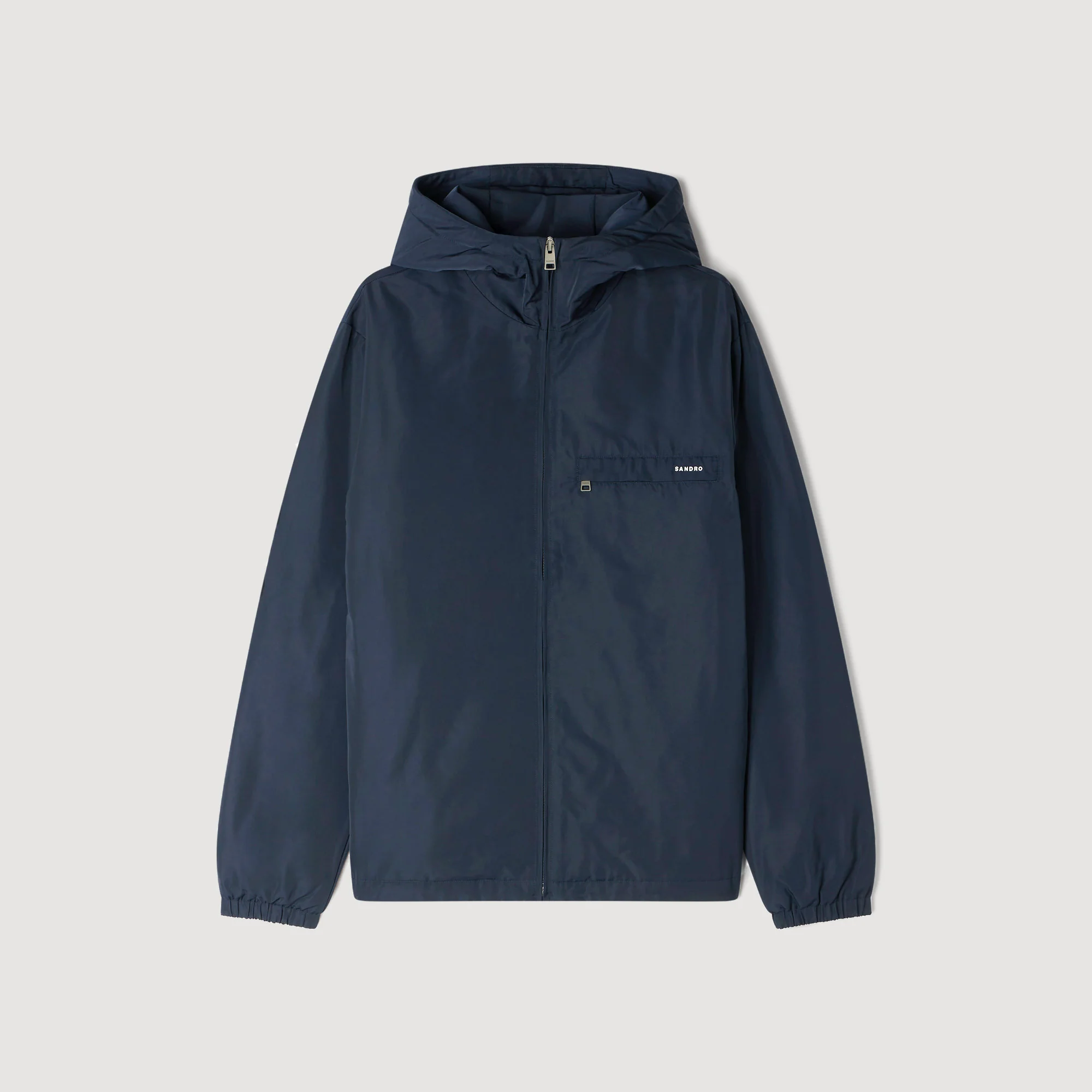 Windy Padded Nylon Windbreaker Navy Blue - Image 6