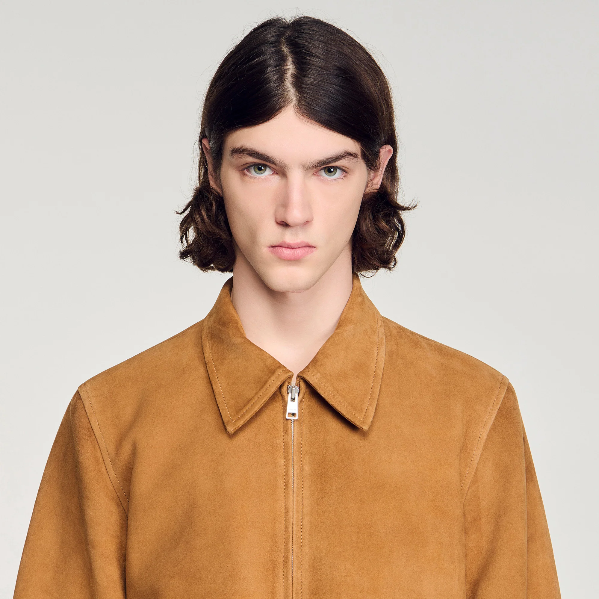 Thomas Jacket Nubuck Suede Leather Jacket Cognac - Image 3