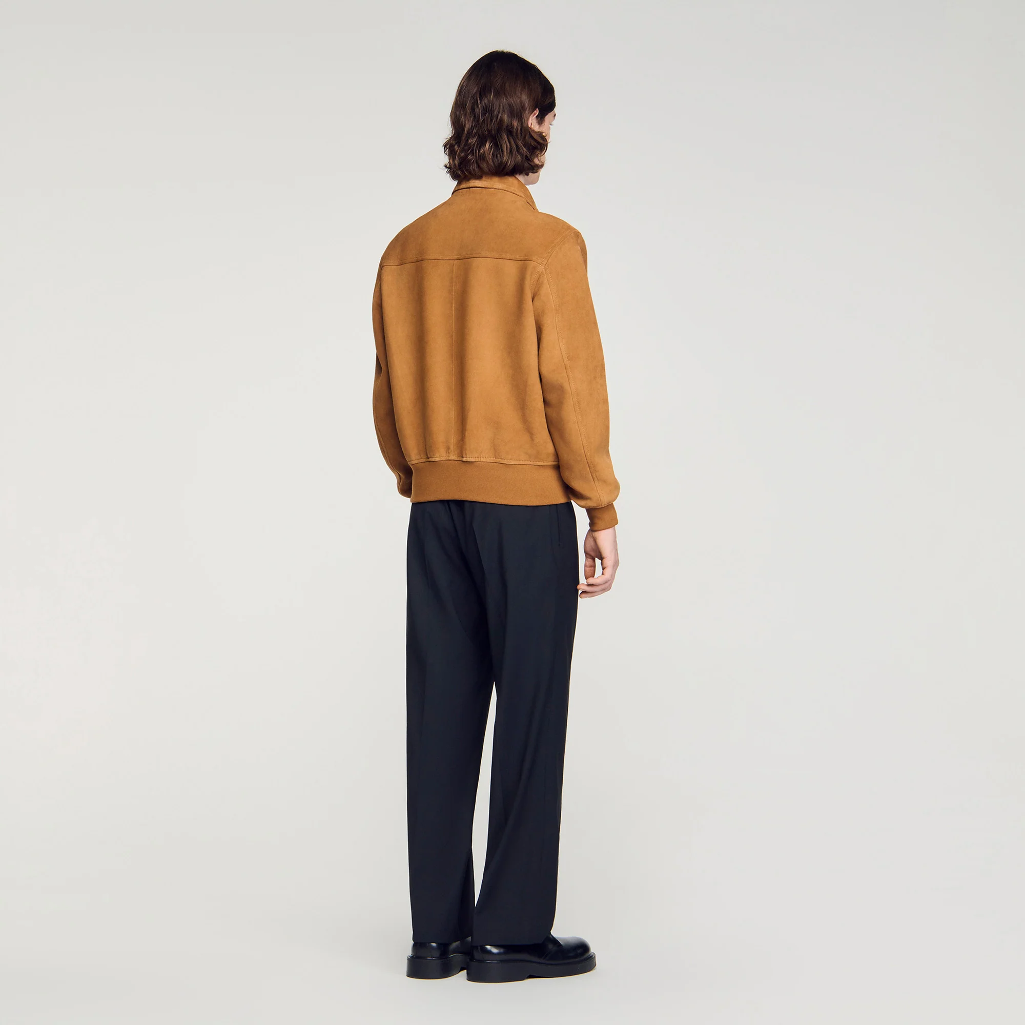 Thomas Jacket Nubuck Suede Leather Jacket Cognac - Image 5