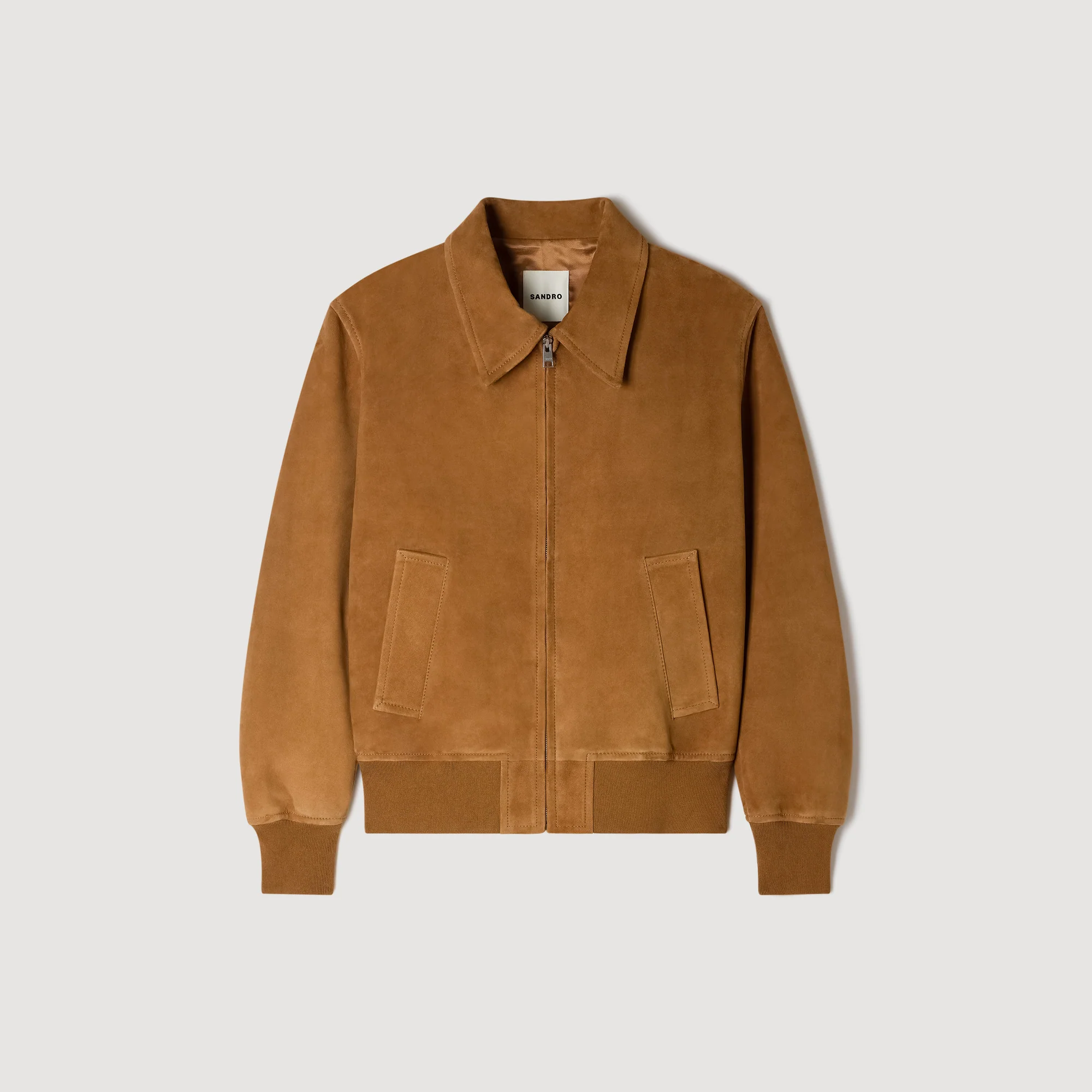 Thomas Jacket Nubuck Suede Leather Jacket Cognac - Image 6
