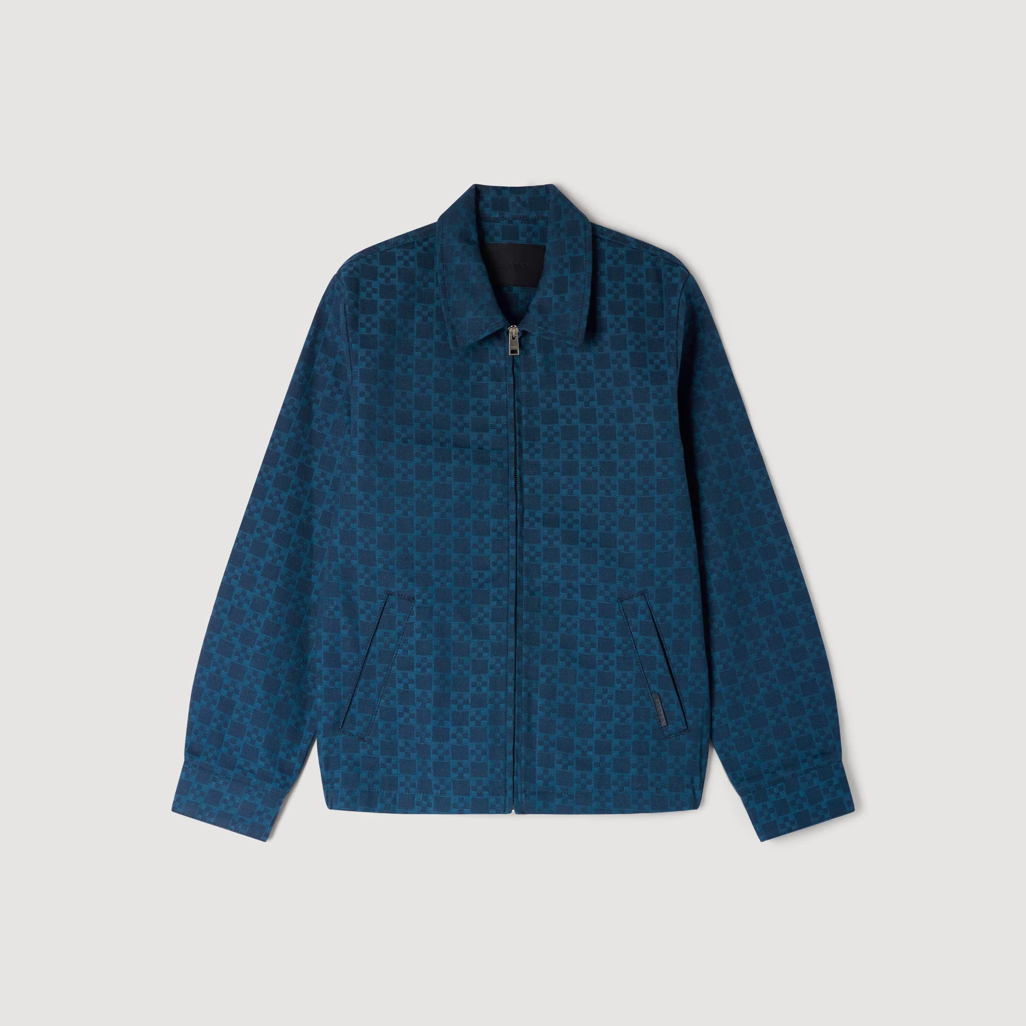 Fitted Cross Jacket Square Cross Denim Jacket Navy Blue - Image 6