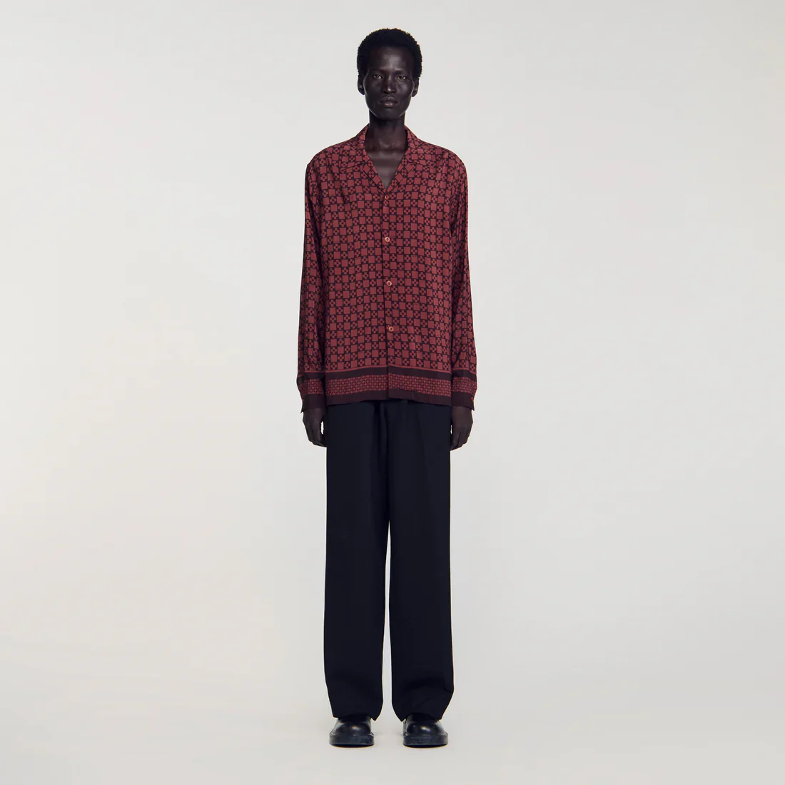 Square Cross Ml Printed Loose-Fit Shirt Cognac - Image 2
