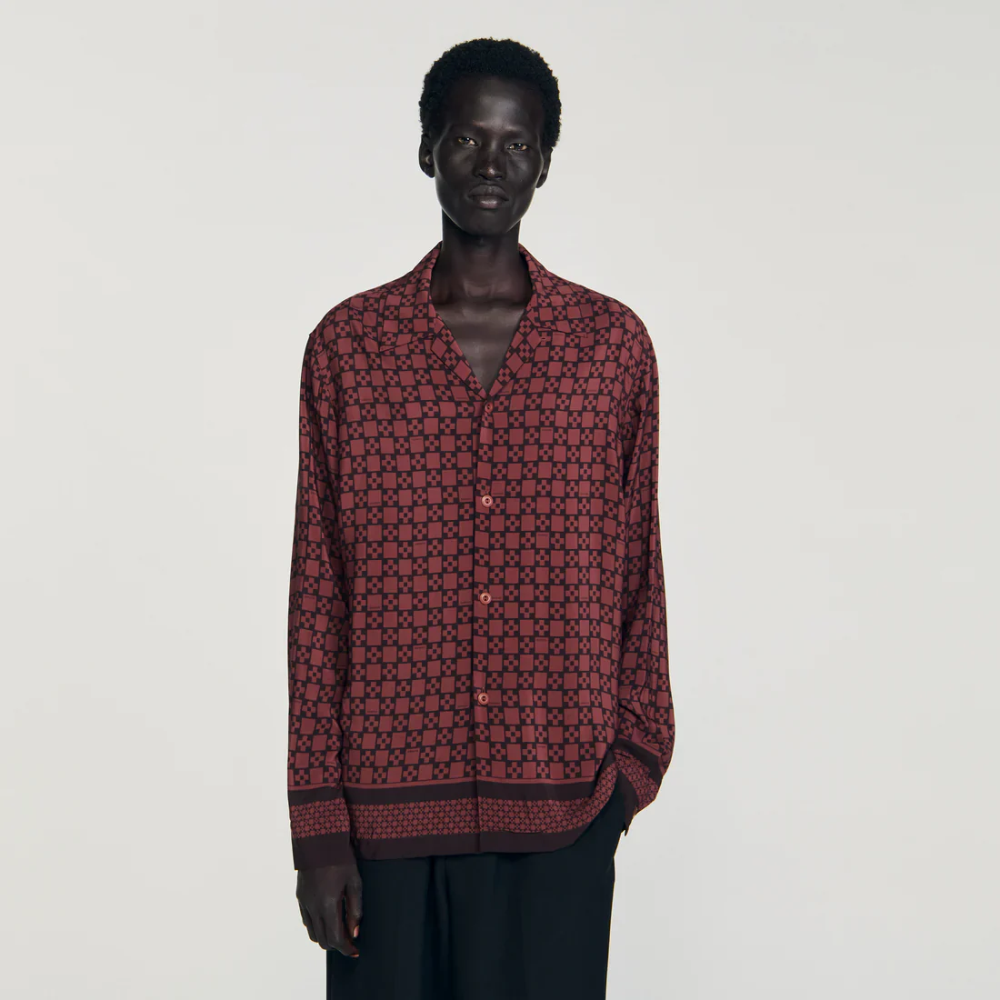 Square Cross Ml Printed Loose-Fit Shirt Cognac - Image 4