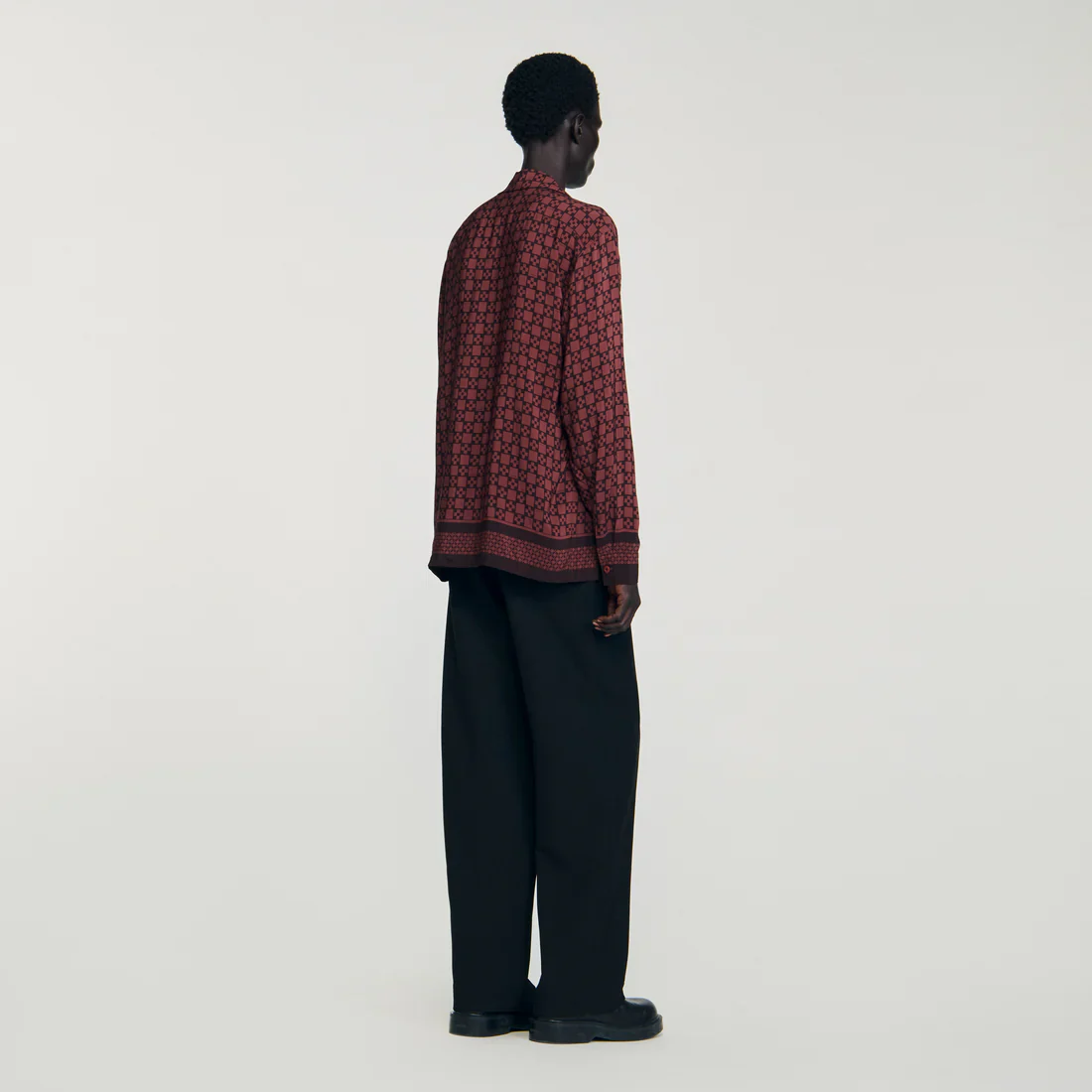 Square Cross Ml Printed Loose-Fit Shirt Cognac - Image 5