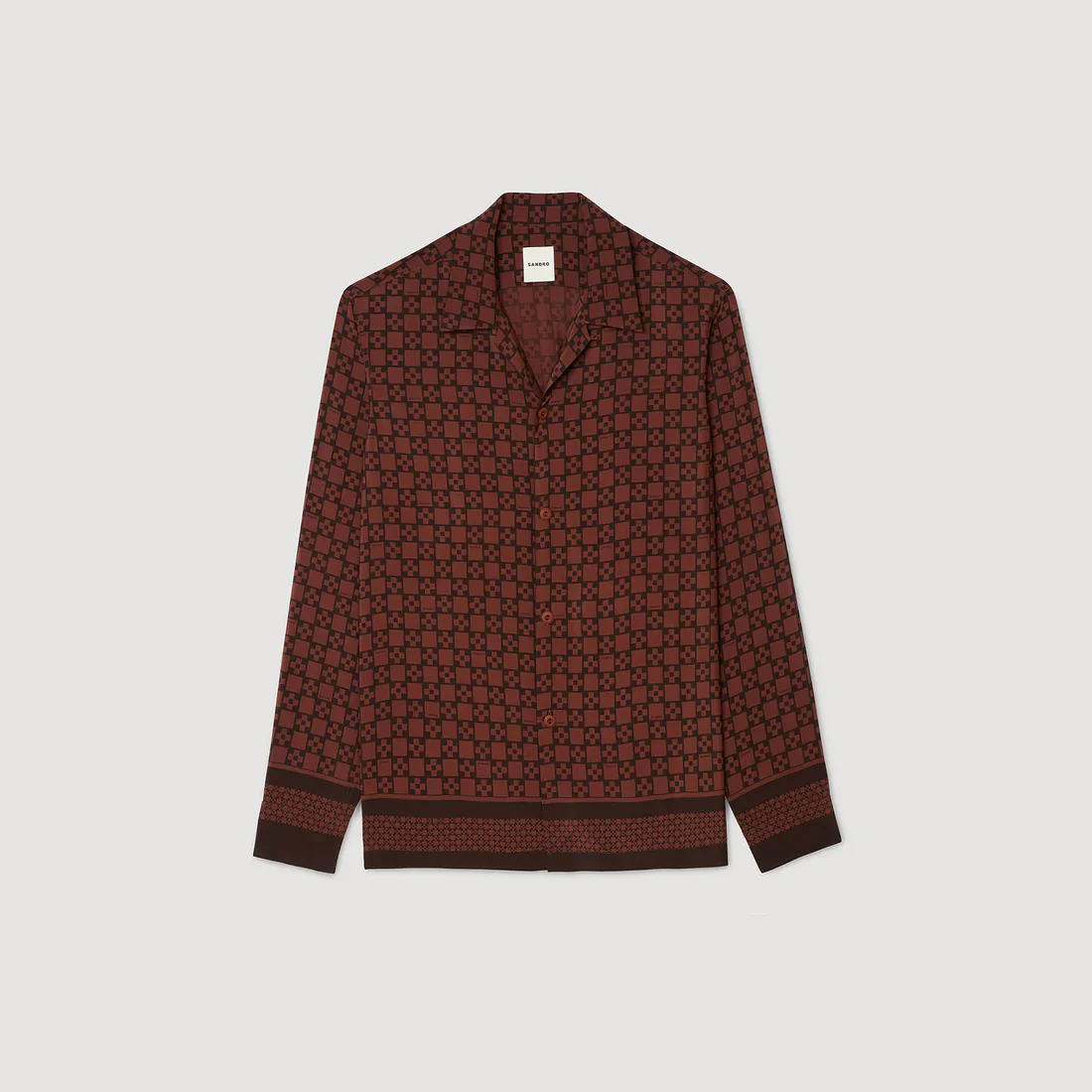 Square Cross Ml Printed Loose-Fit Shirt Cognac - Image 6