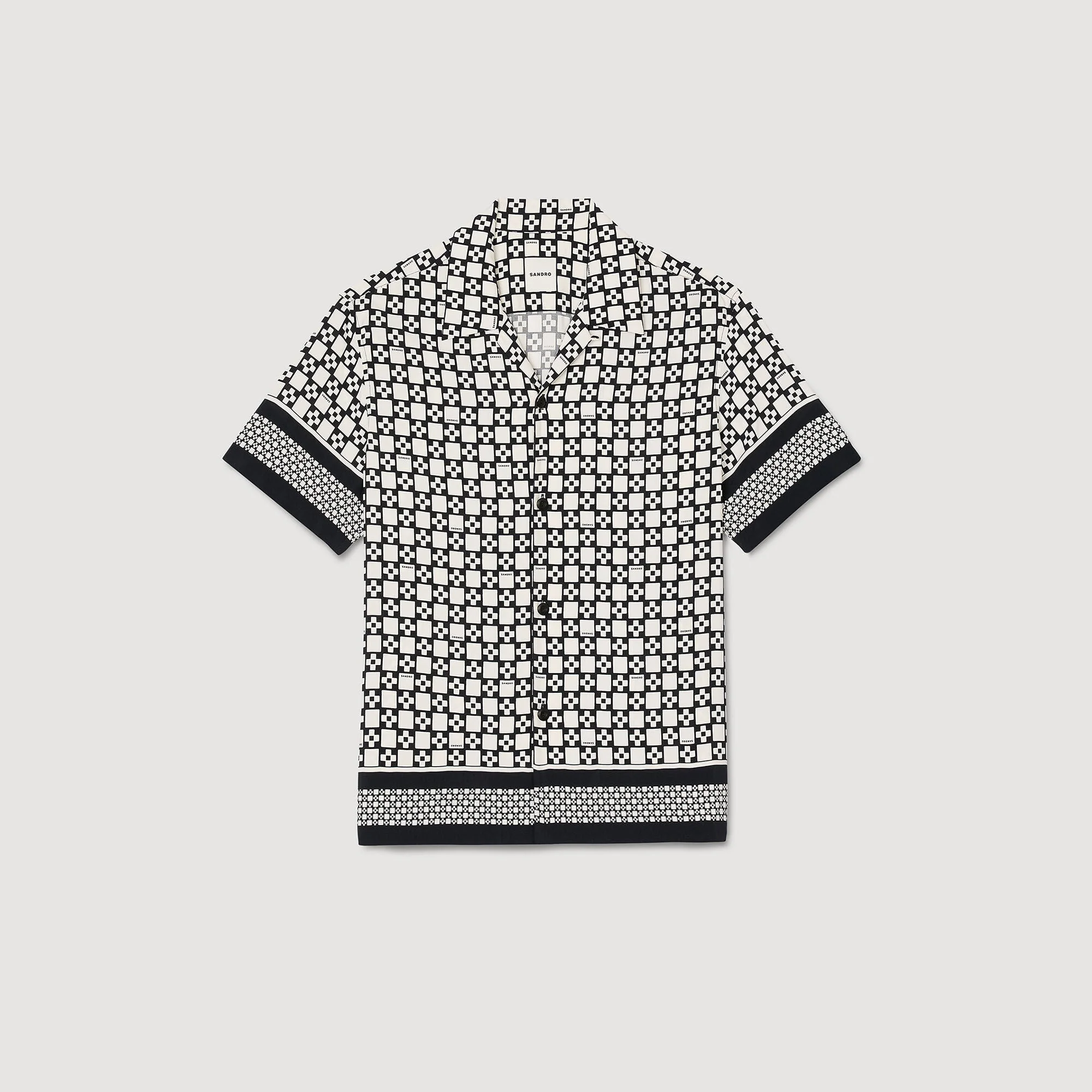 Cross Mc Square Cross Motif Flowing Blouse Black - Image 7