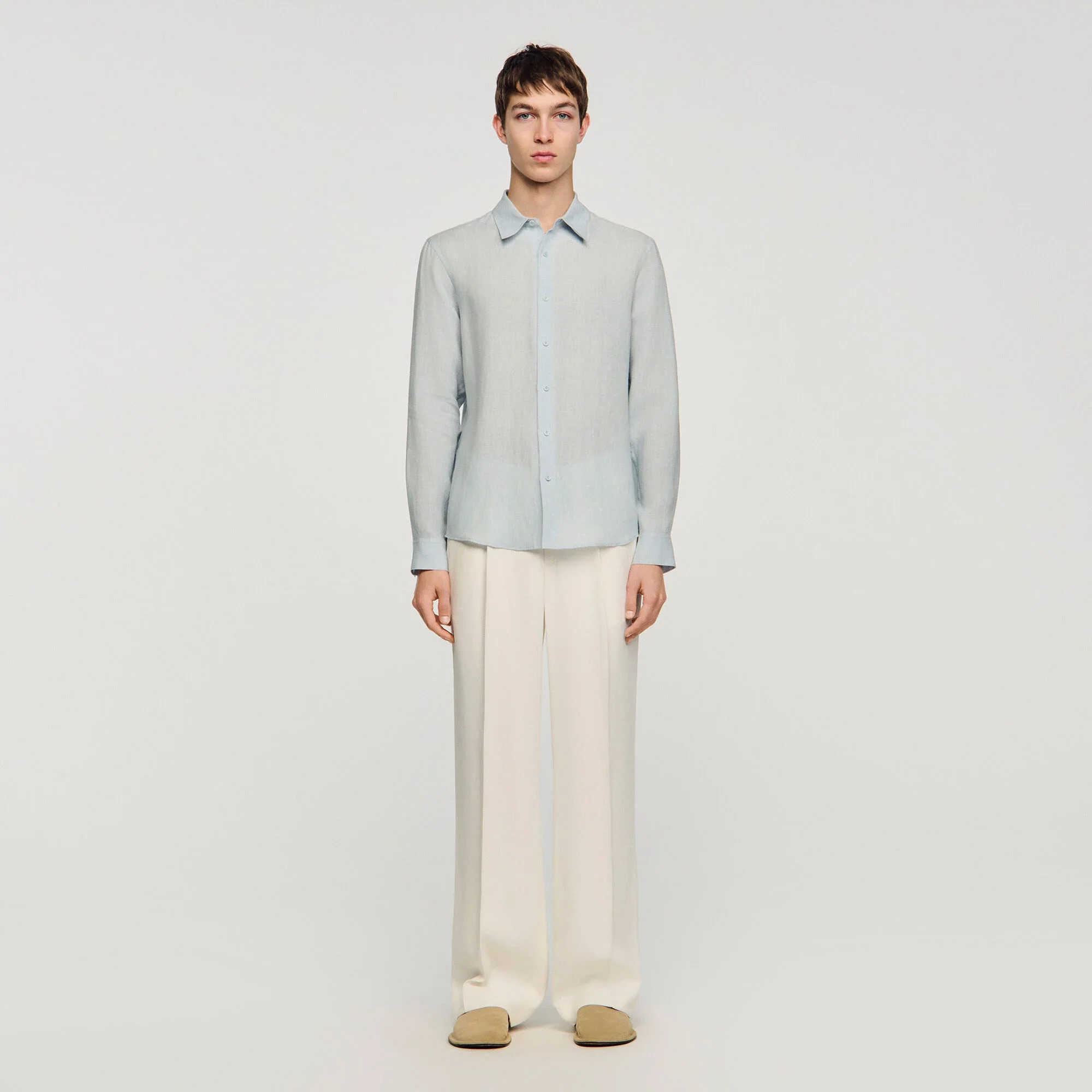 Linen Shirt Linen Shirt Sky Blue - Image 2