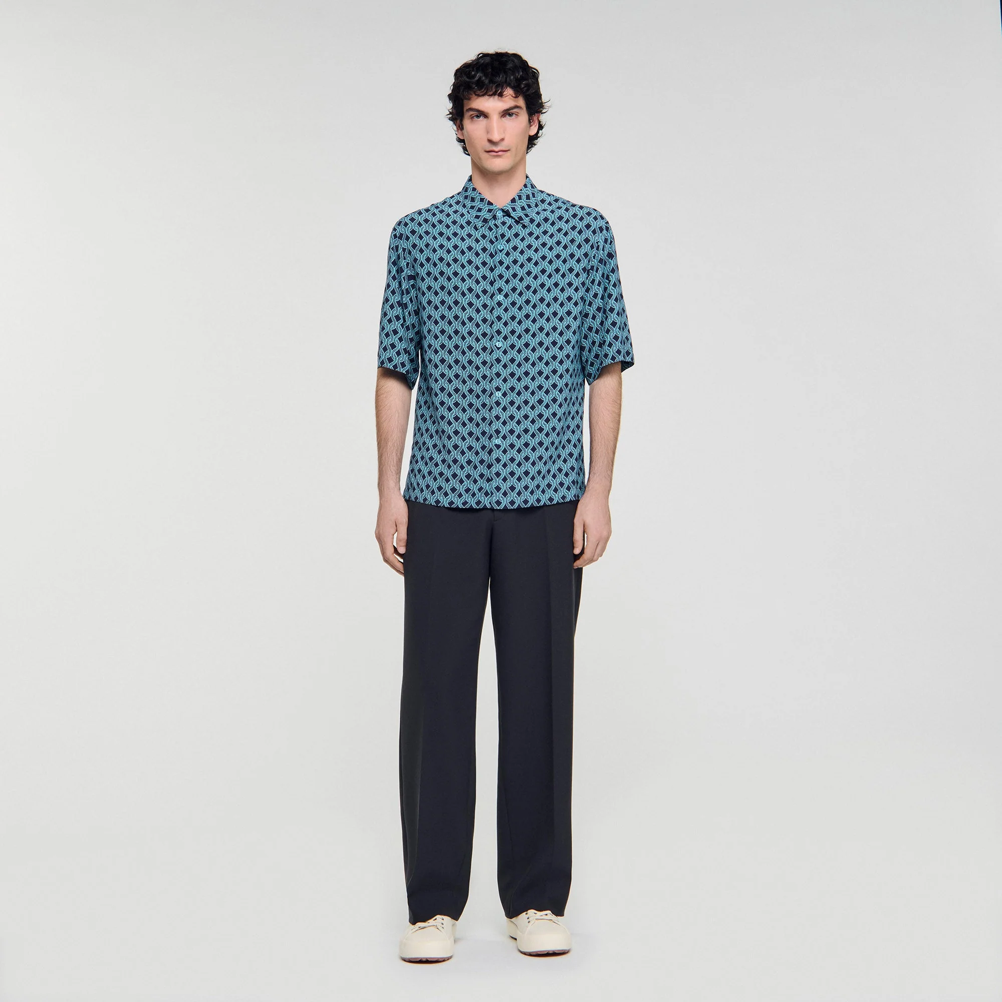 Small Rope Mc Rope Print Shirt Navy Blue - Image 3