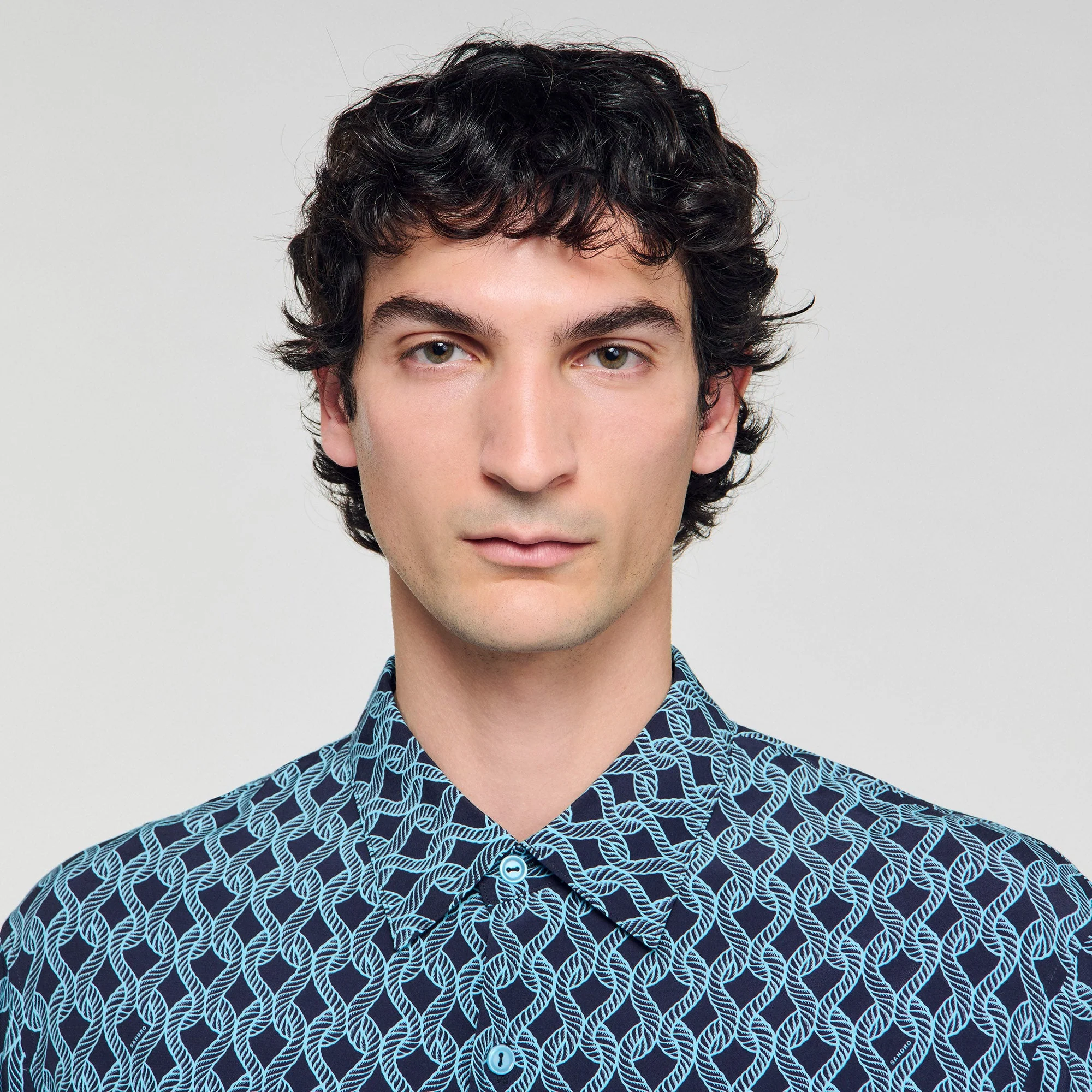 Small Rope Mc Rope Print Shirt Navy Blue - Image 4