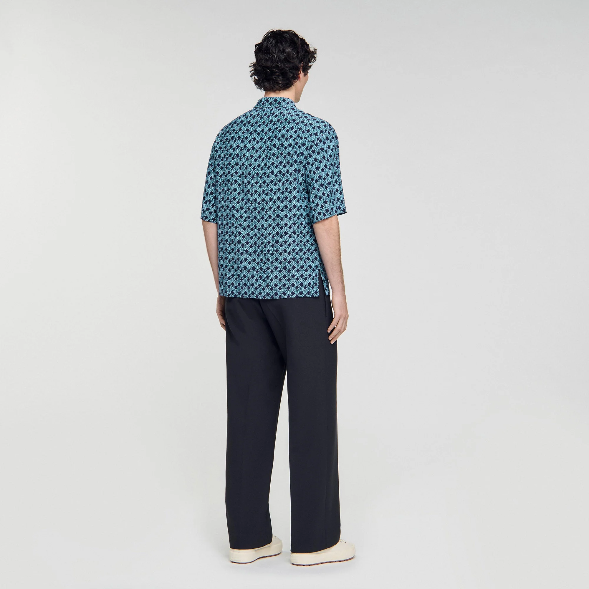Small Rope Mc Rope Print Shirt Navy Blue - Image 5