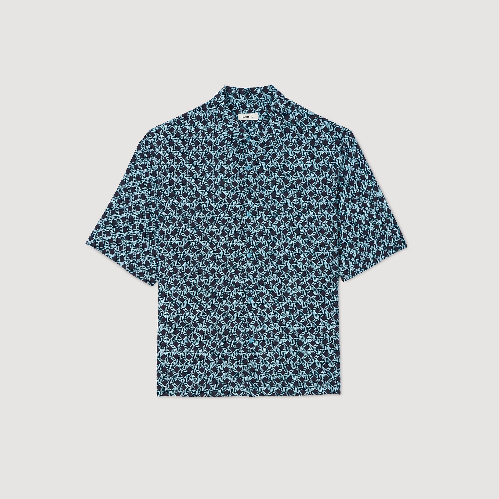 Small Rope Mc Rope Print Shirt Navy Blue - Image 6