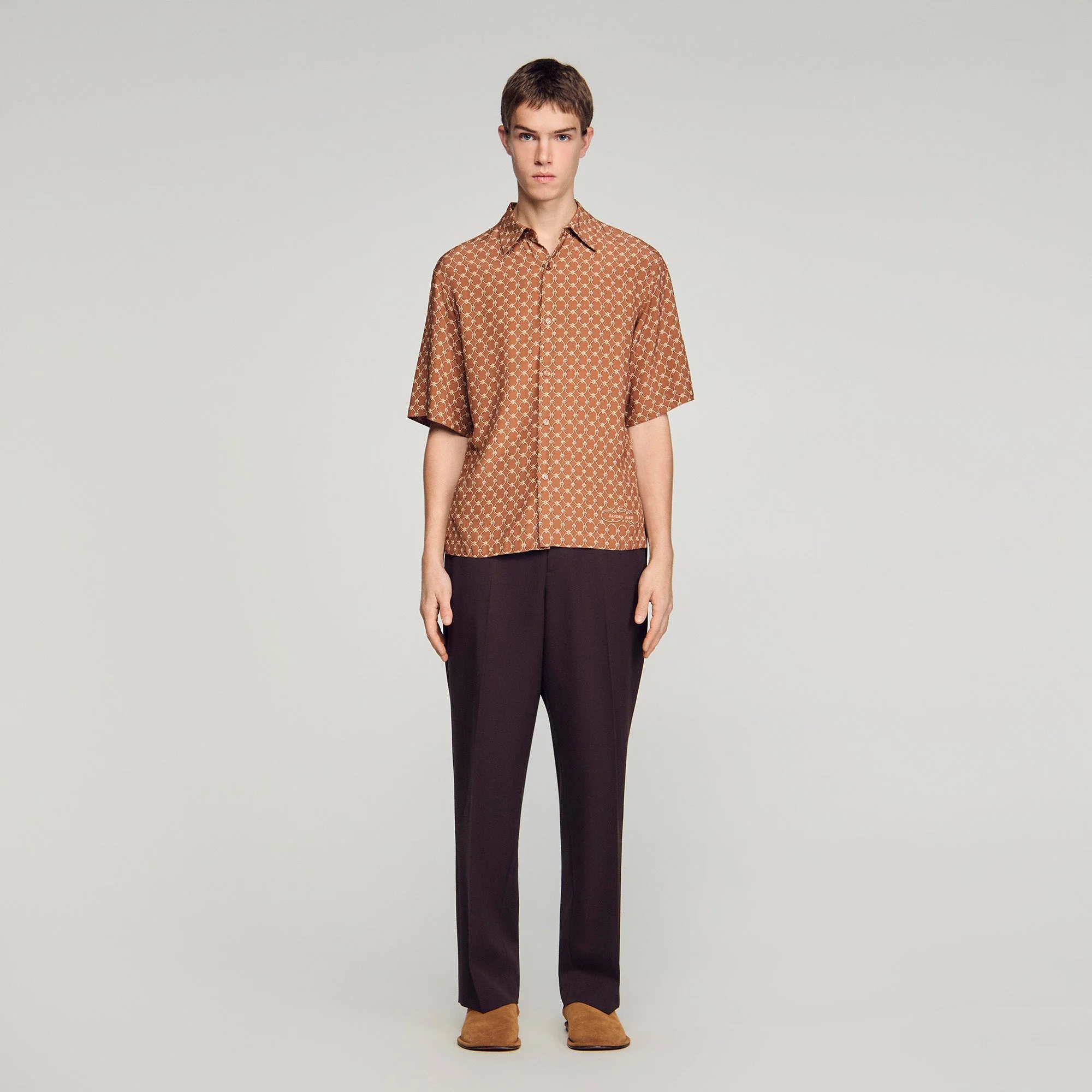 Catena Shirt Mc Link Print Loose-Fit Shirt Camel - Image 2