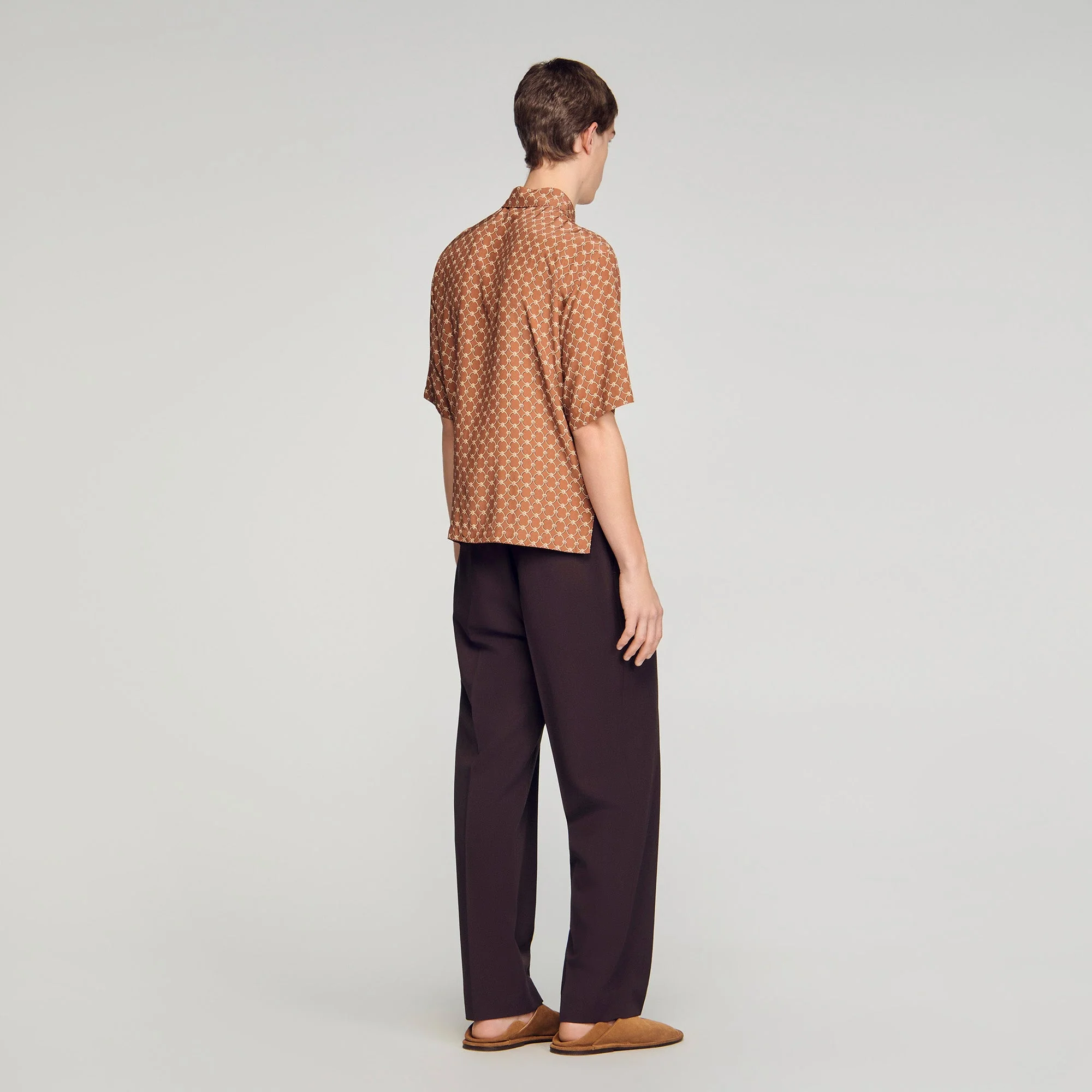 Catena Shirt Mc Link Print Loose-Fit Shirt Camel - Image 5