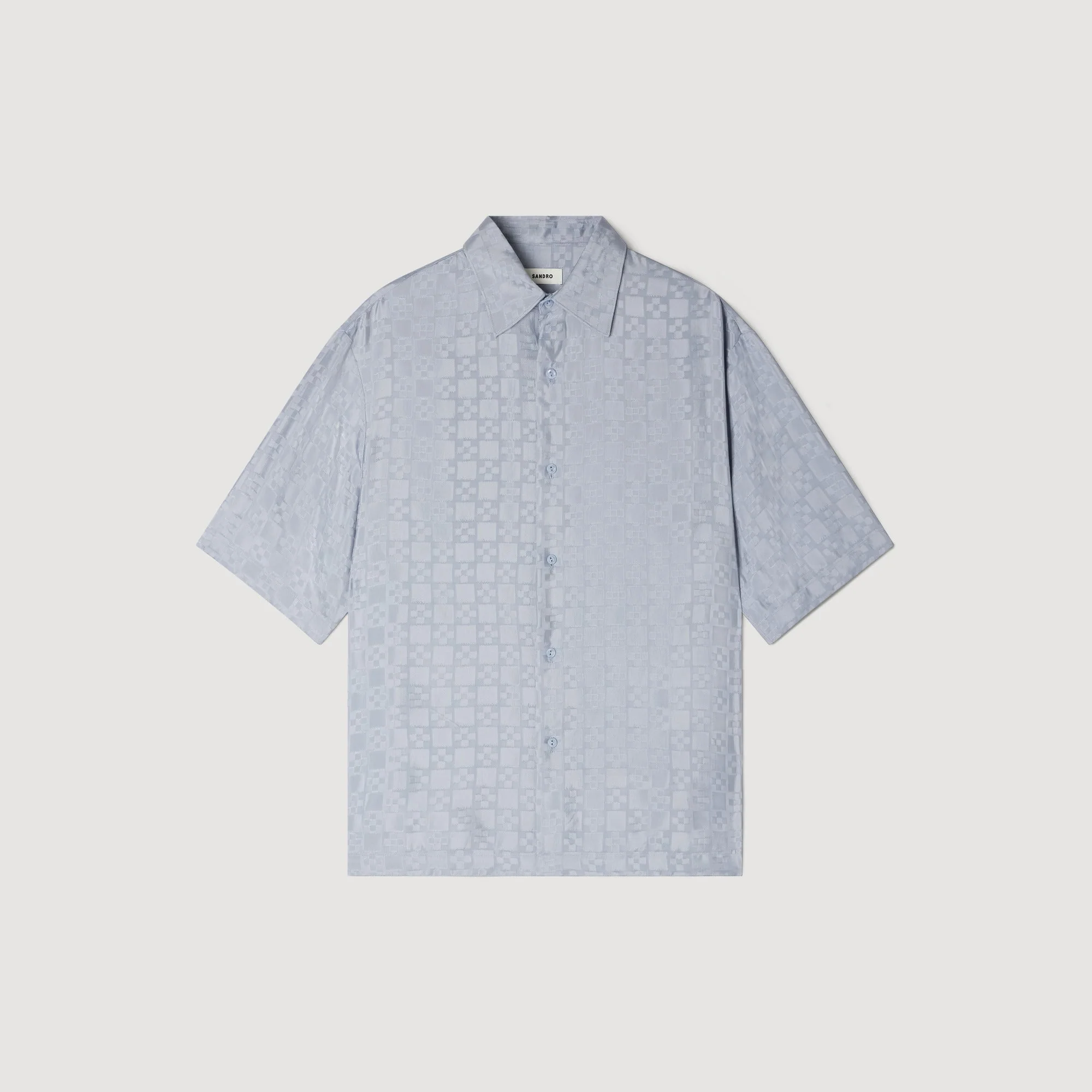 Jacquard Cross Shirt Mc Square Cross Loose-Fit Shirt Chambray - Image 6