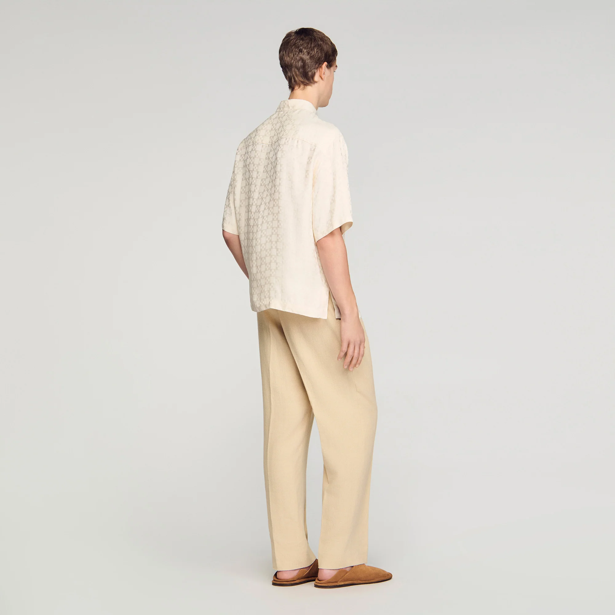 Jacquard Cross Shirt Mc Square Cross Loose-Fit Shirt White - Image 5