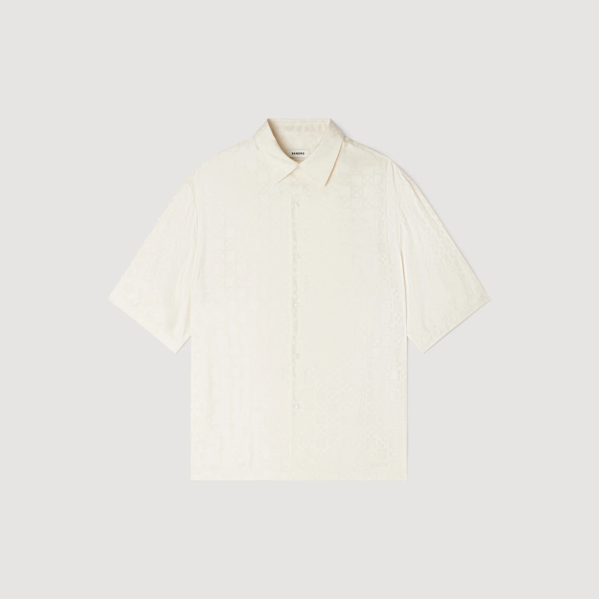 Jacquard Cross Shirt Mc Square Cross Loose-Fit Shirt White - Image 6