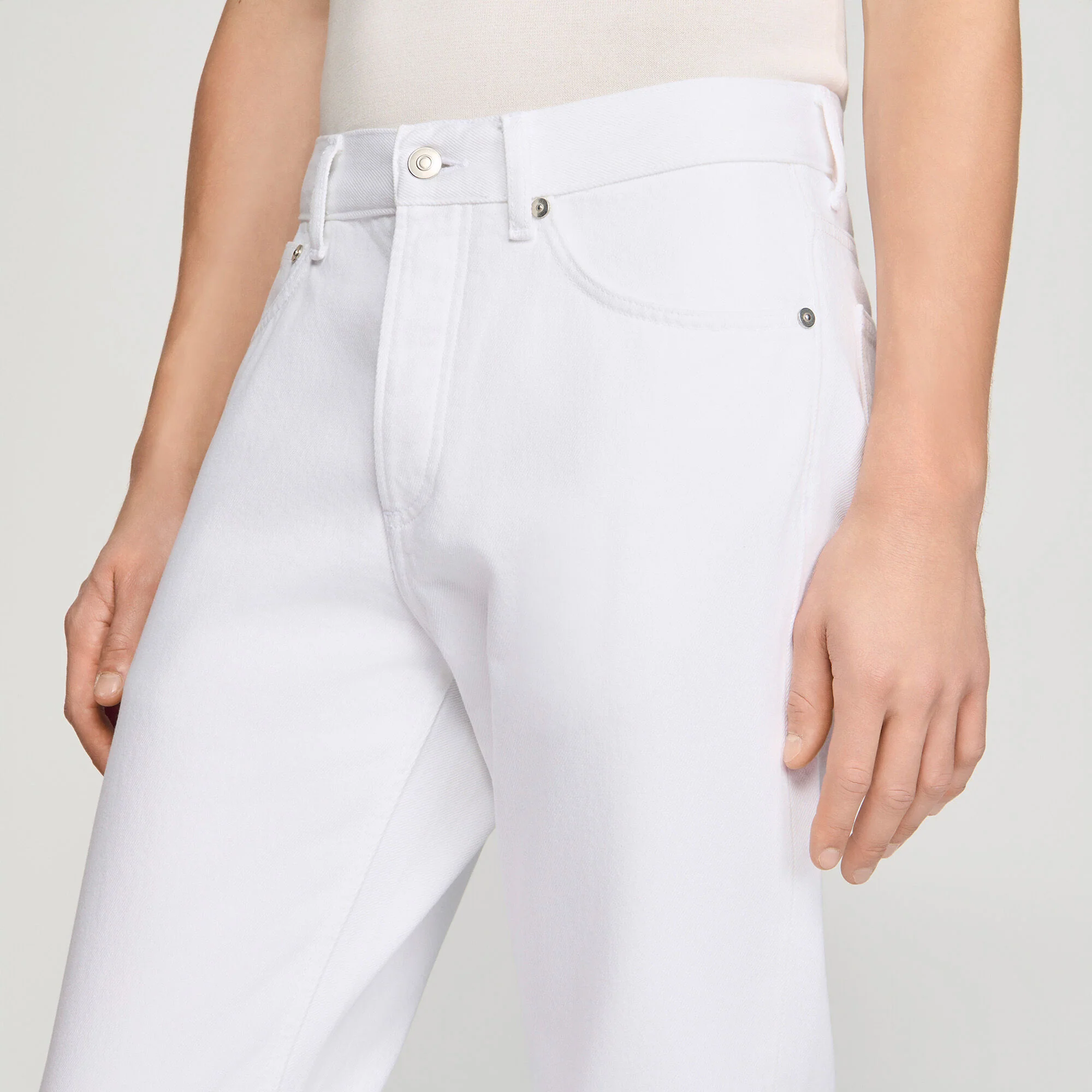 Regular White Regular Raw Jeans White - Image 3