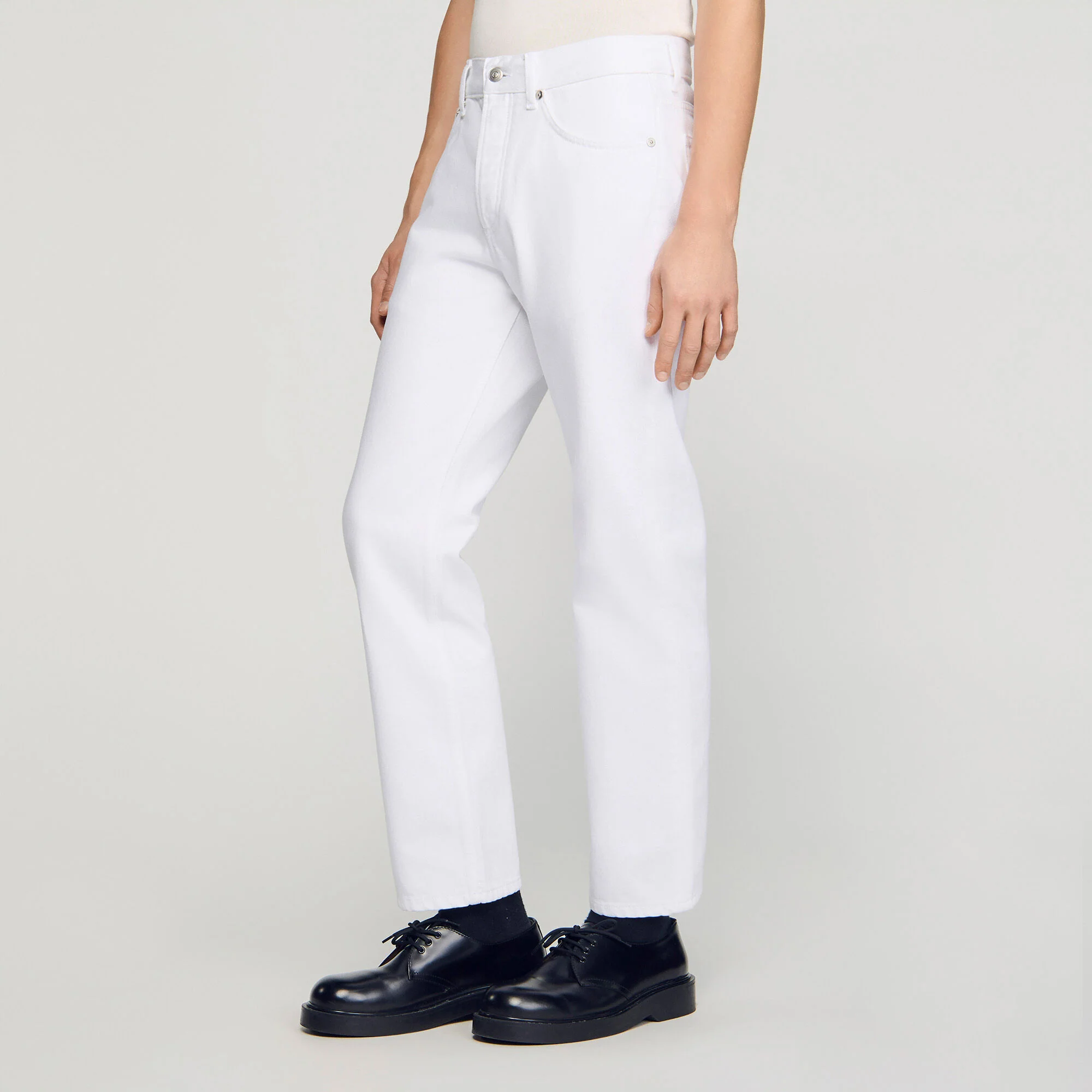 Regular White Regular Raw Jeans White - Image 4